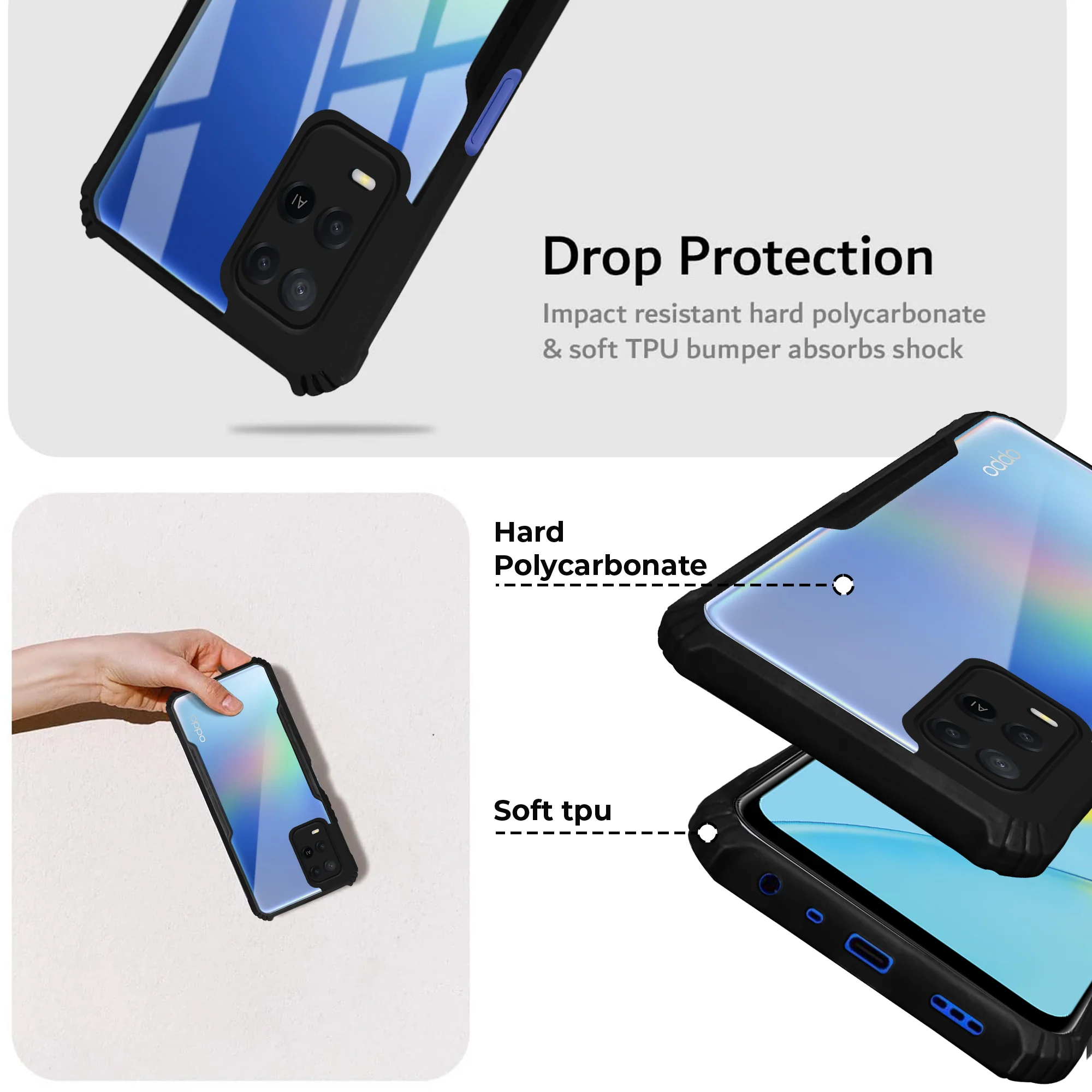 Premium Acrylic Transparent Back Cover for Oppo A54 4G - Image 4