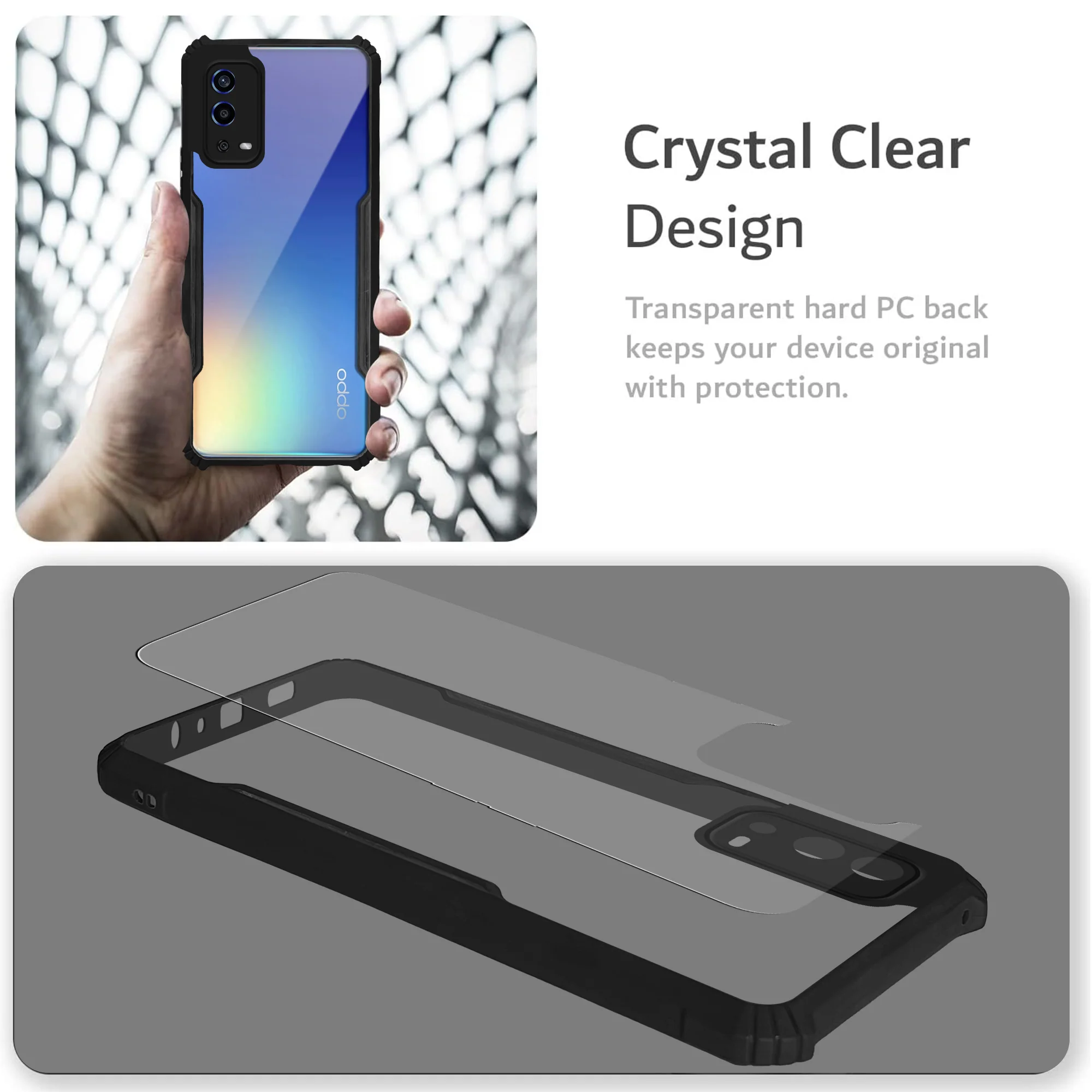Premium Acrylic Transparent Back Cover for Oppo A55 4G - Image 5