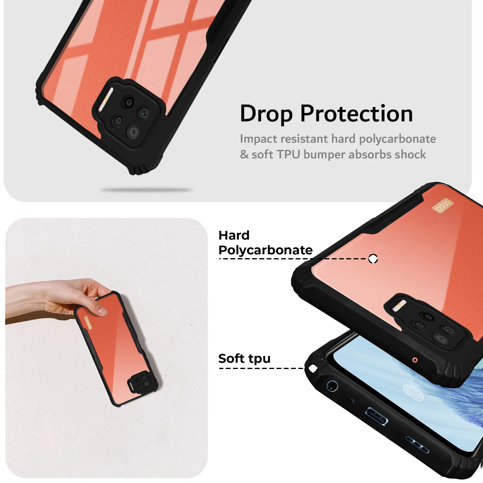 Premium Acrylic Transparent Back Cover for Oppo F17 Pro - Image 4