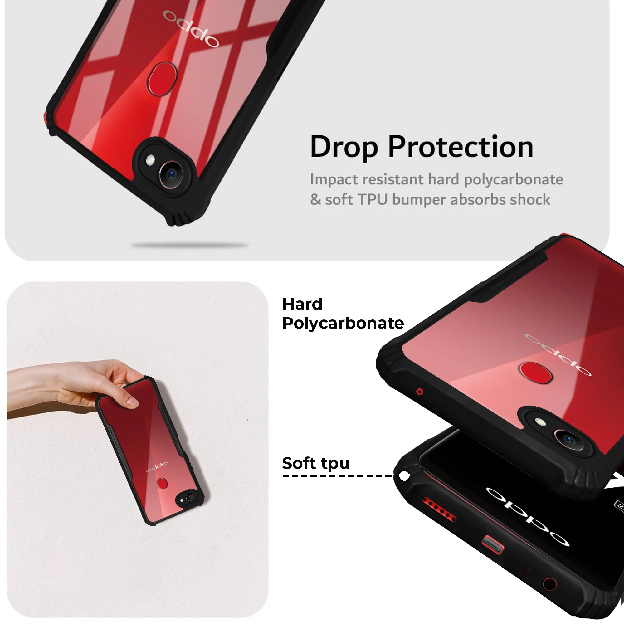 Premium Acrylic Transparent Back Cover for Oppo F7 - Image 4