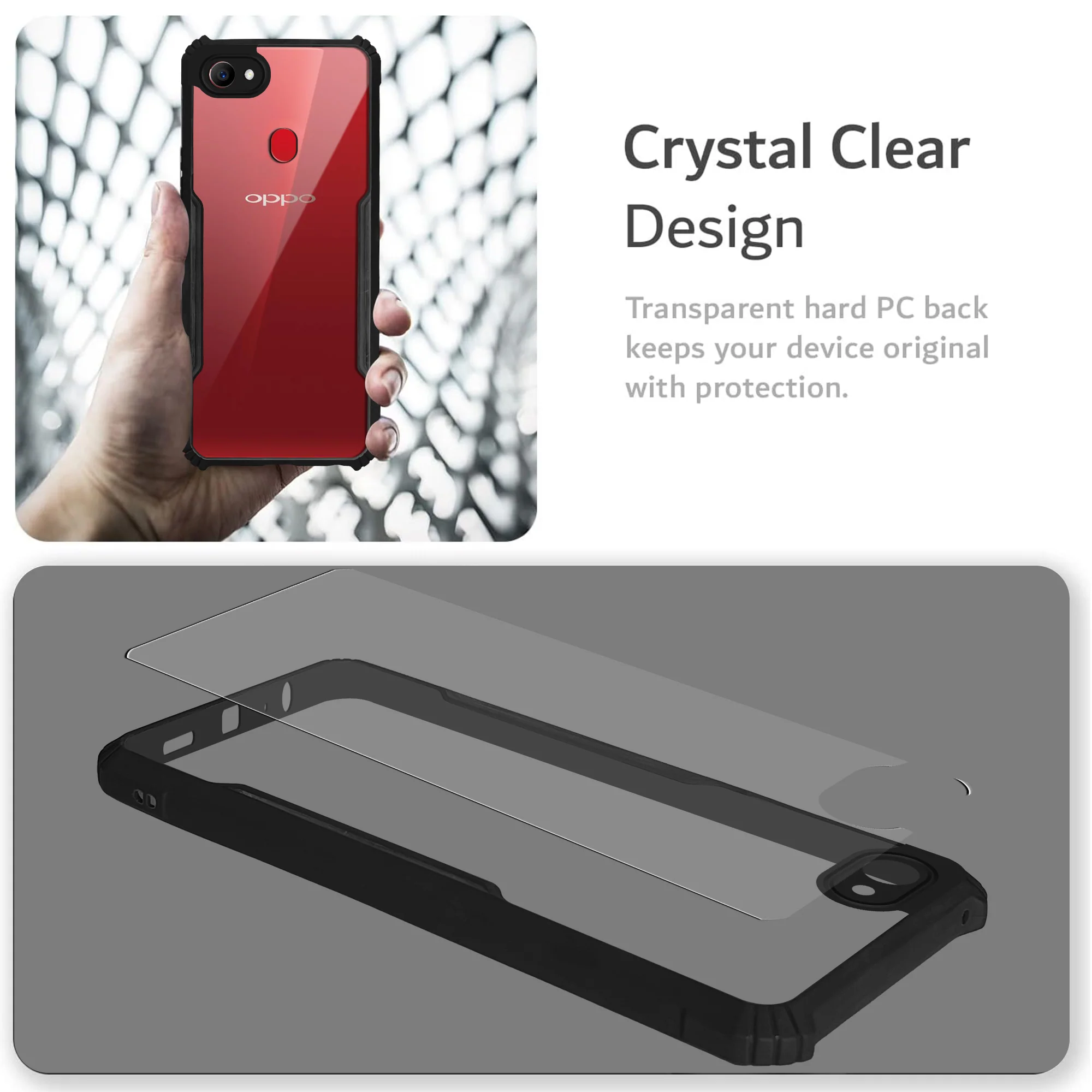 Premium Acrylic Transparent Back Cover for Oppo F7 - Image 5