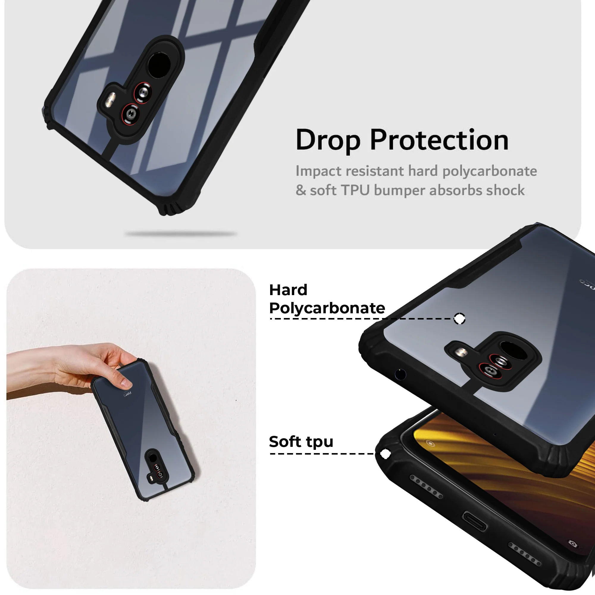 Premium Acrylic Transparent Back Cover for Poco F1 - Image 4