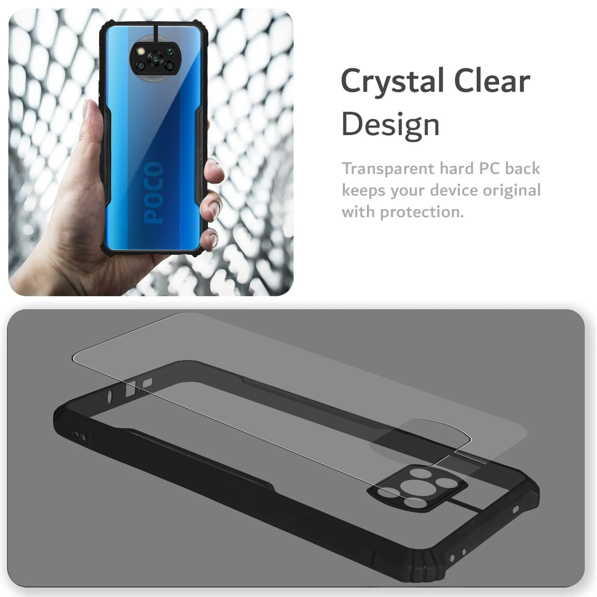 Premium Acrylic Transparent Back Cover for Poco X3 Pro - Image 3