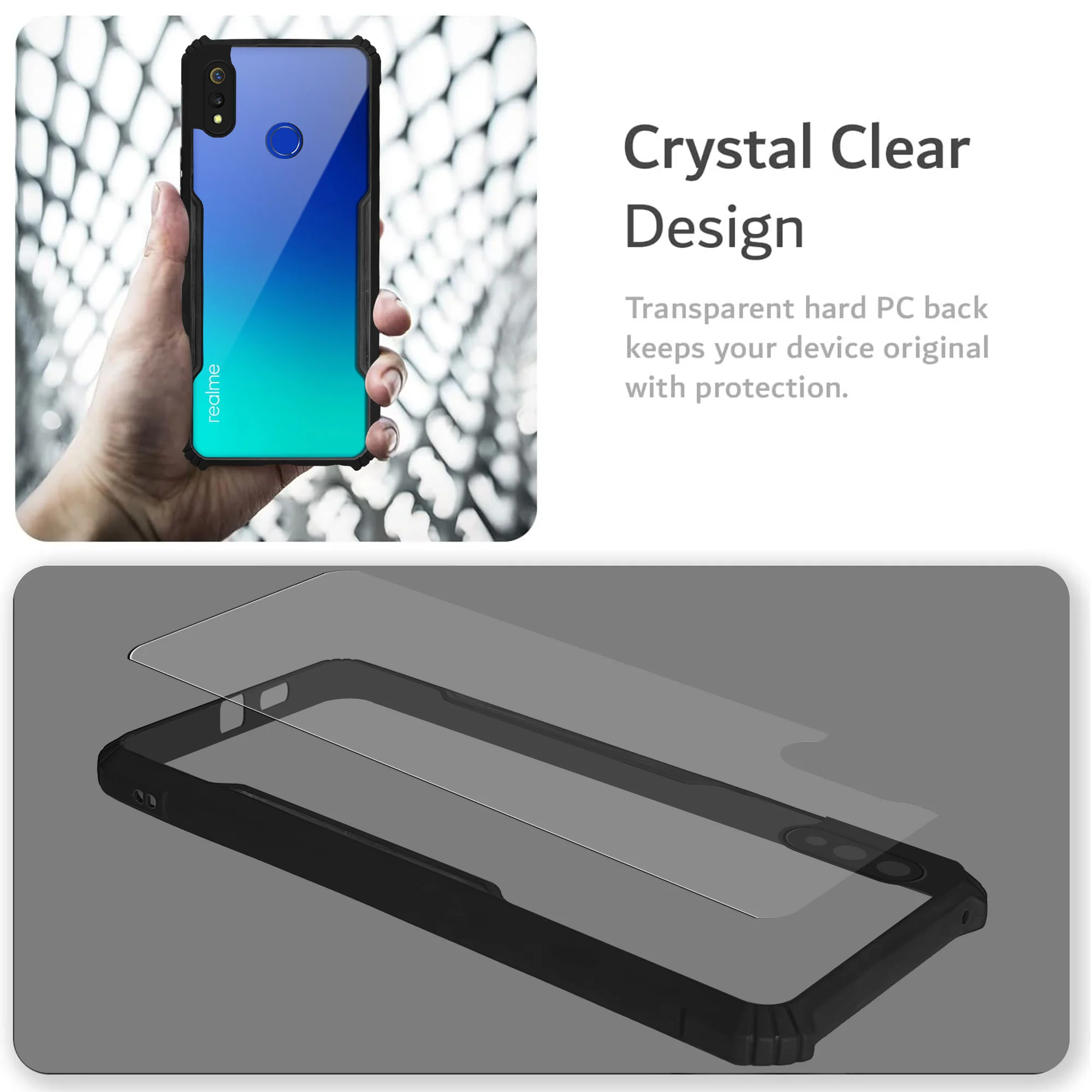 Premium Acrylic Transparent Back Cover for Realme 3 Pro - Image 5