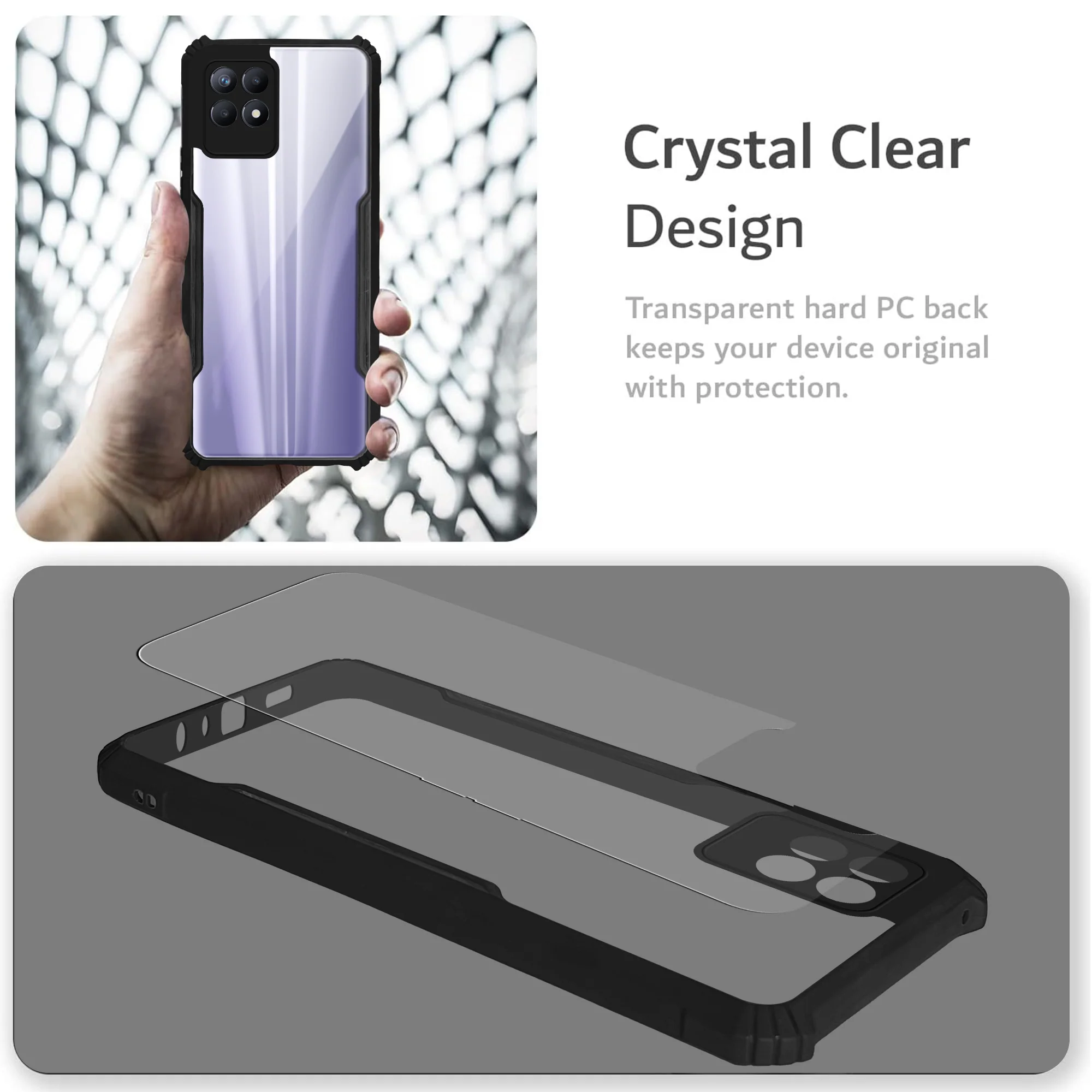 Premium Acrylic Transparent Back Cover for Realme 8i - Image 5