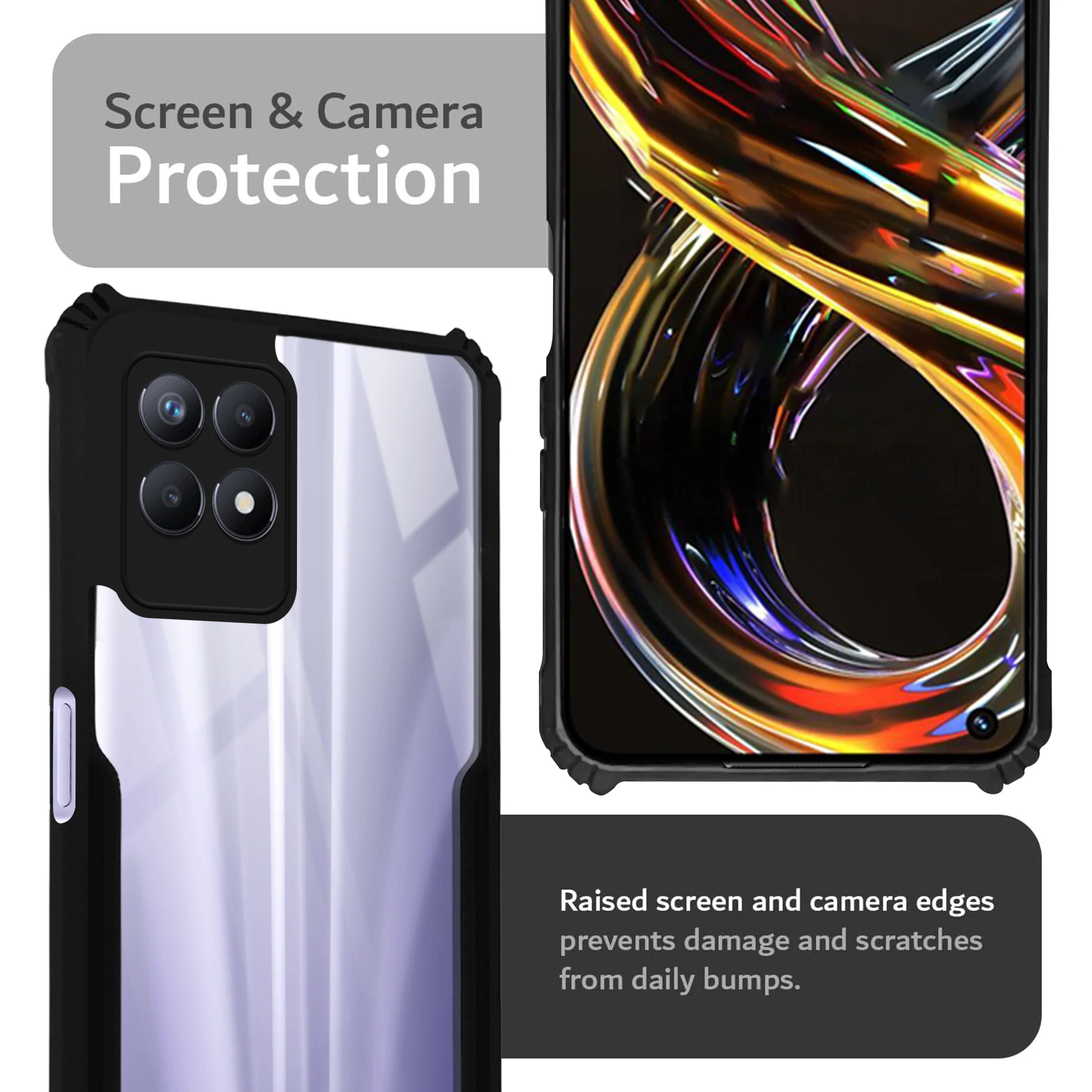 Premium Acrylic Transparent Back Cover for Realme 8i - Image 6