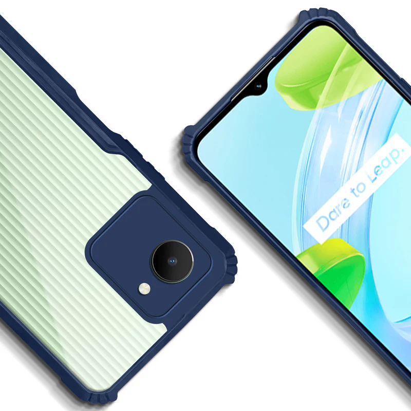 Premium Acrylic Transparent Back Cover for Realme C30 - Blue - Image 7