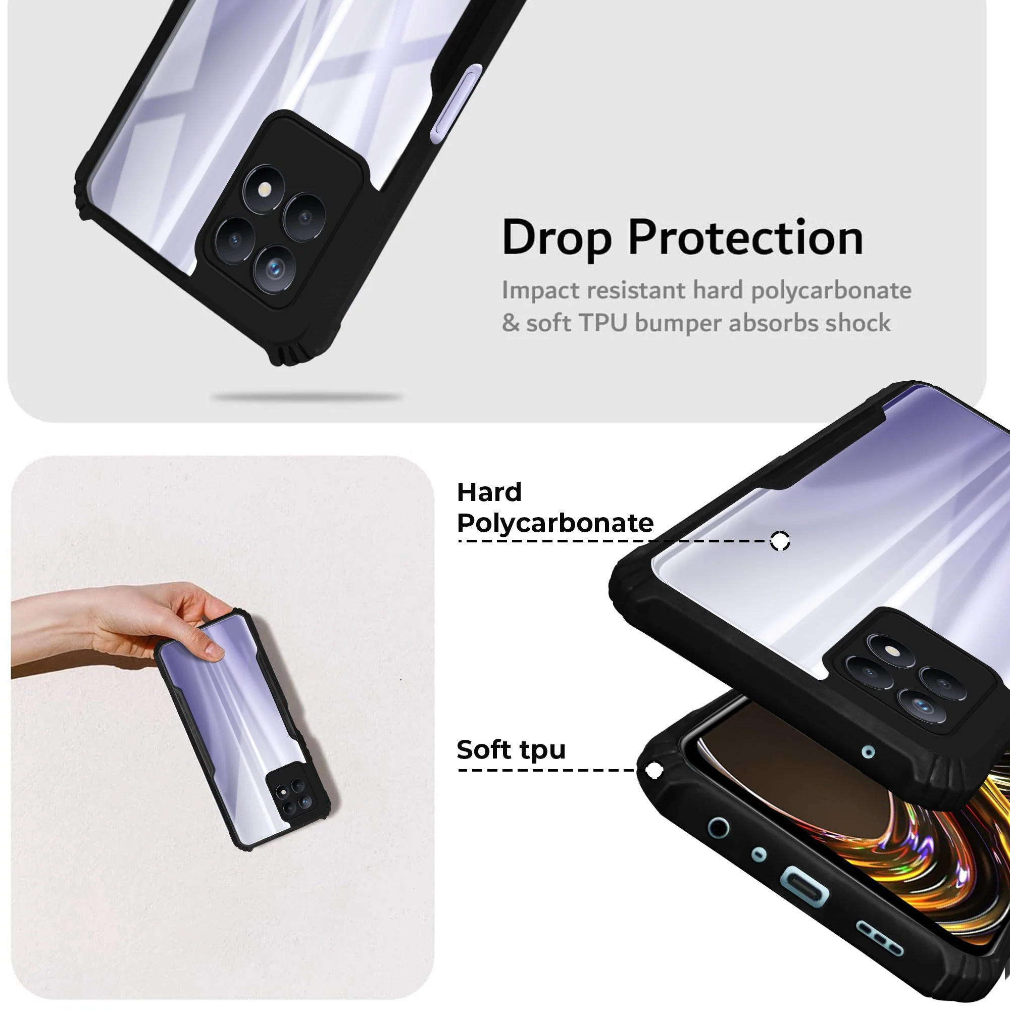 Premium Acrylic Transparent Back Cover for Realme Narzo 50 - Image 4