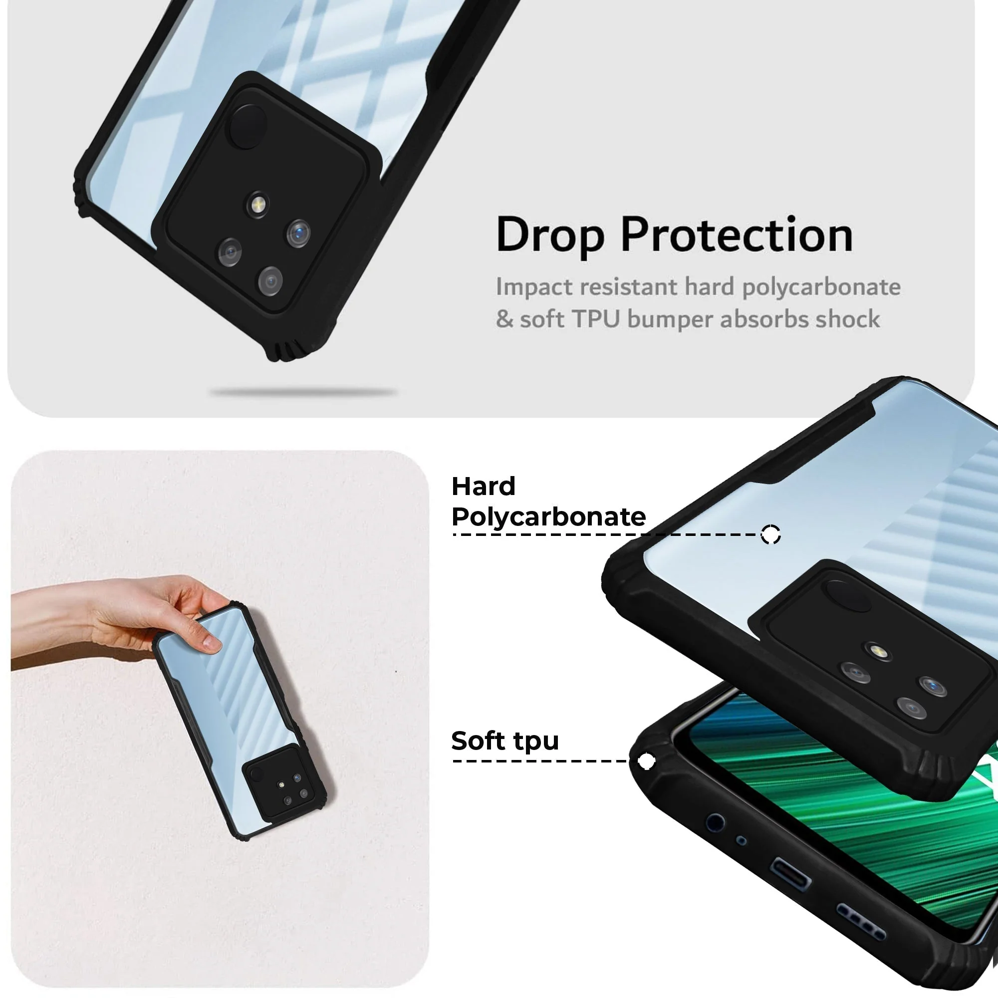 Premium Acrylic Transparent Back Cover for Realme Narzo 50A - Image 4