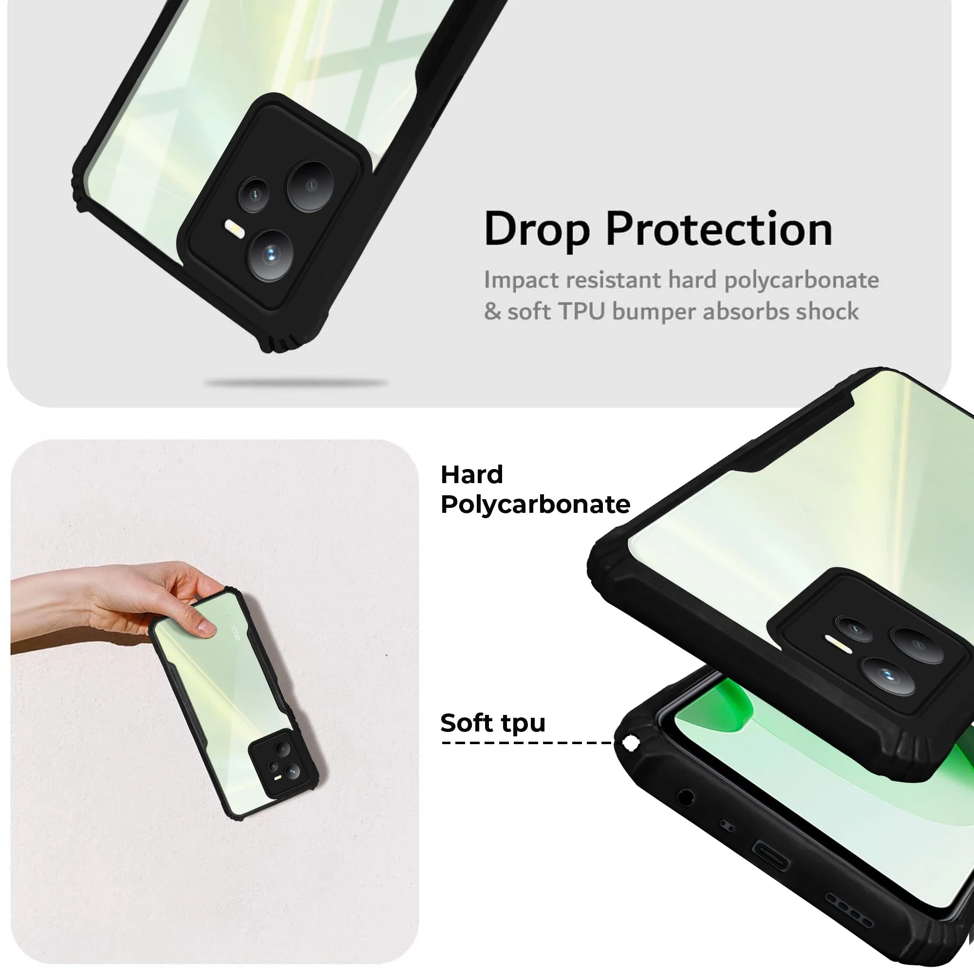 Premium Acrylic Transparent Back Cover for Realme Narzo 50A Prime - Image 2