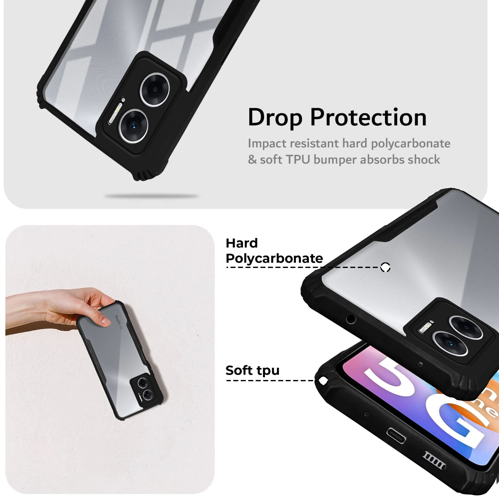 Premium Acrylic Transparent Back Cover for Redmi 11 Prime 5G - Image 4