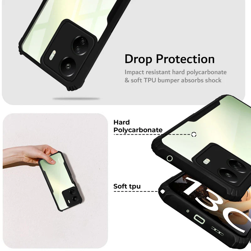 Premium Acrylic Transparent Back Cover for Redmi 13C 4G - Image 3