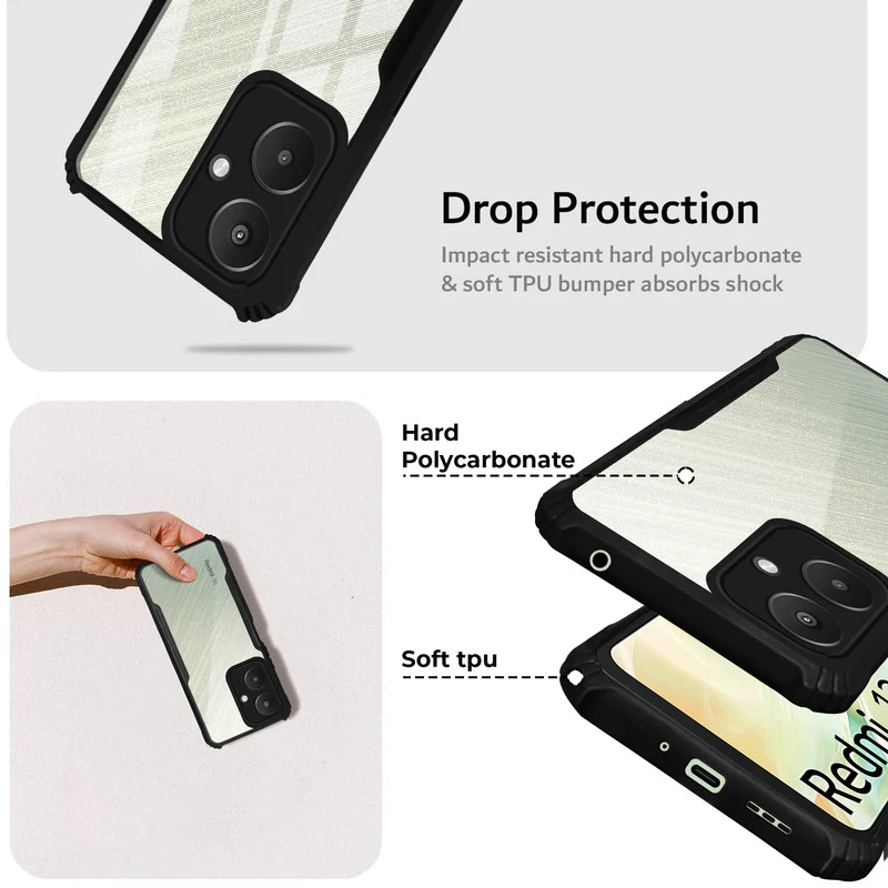 Premium Acrylic Transparent Back Cover for Redmi 13C 5G - Image 3