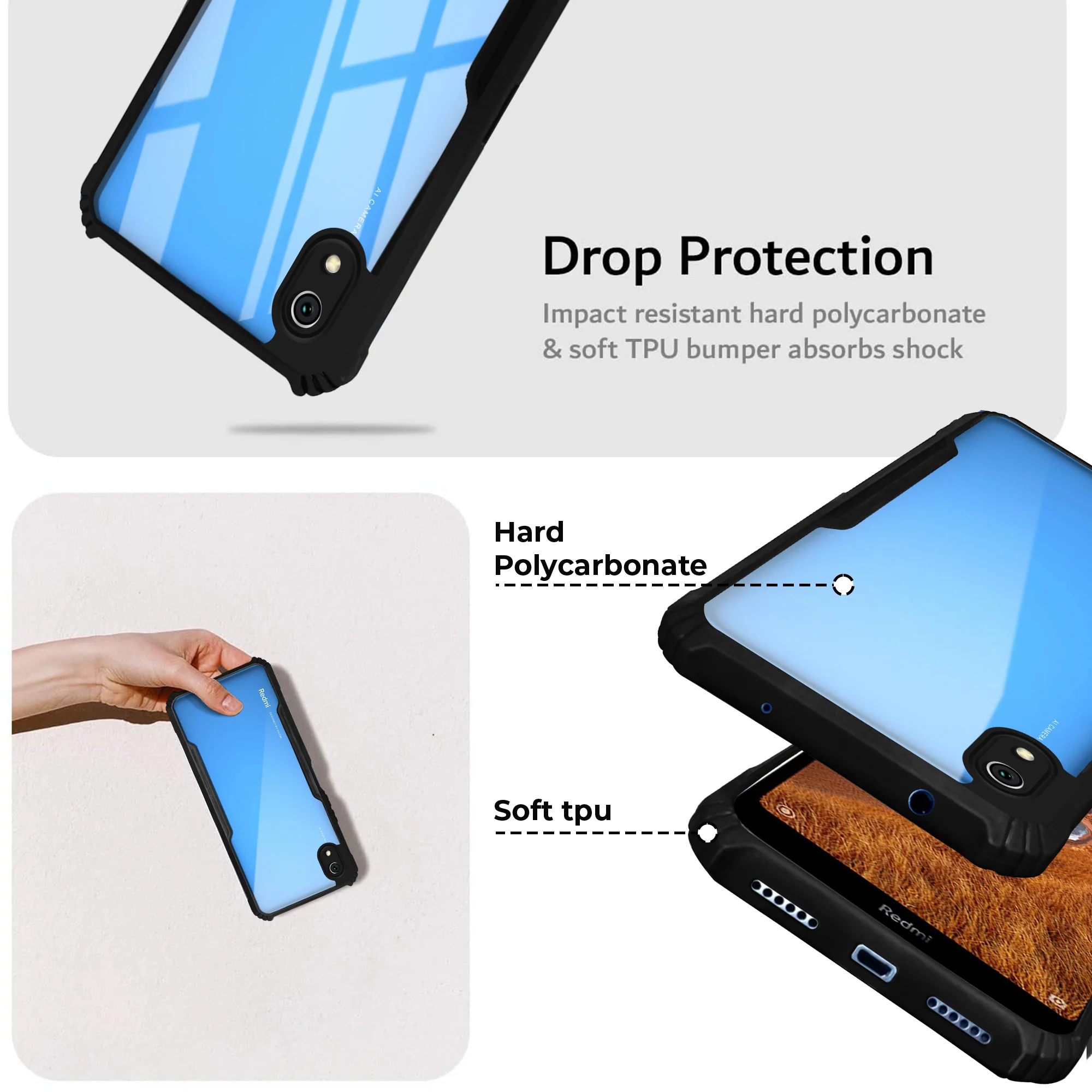 Premium Acrylic Transparent Back Cover for Redmi 7A - Image 4