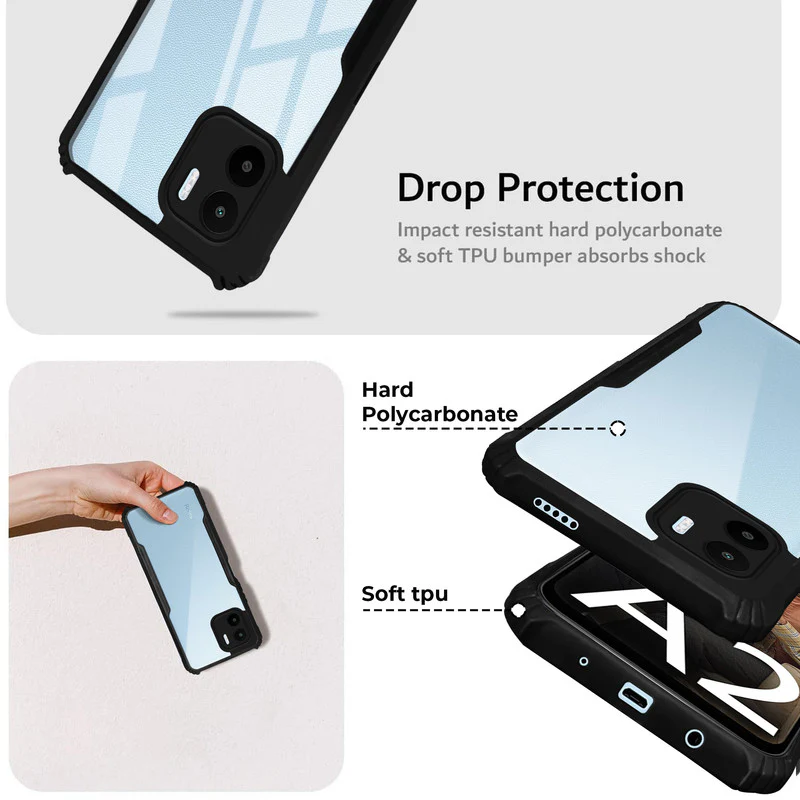 Premium Acrylic Transparent Back Cover for Redmi A2 2023 - Image 4