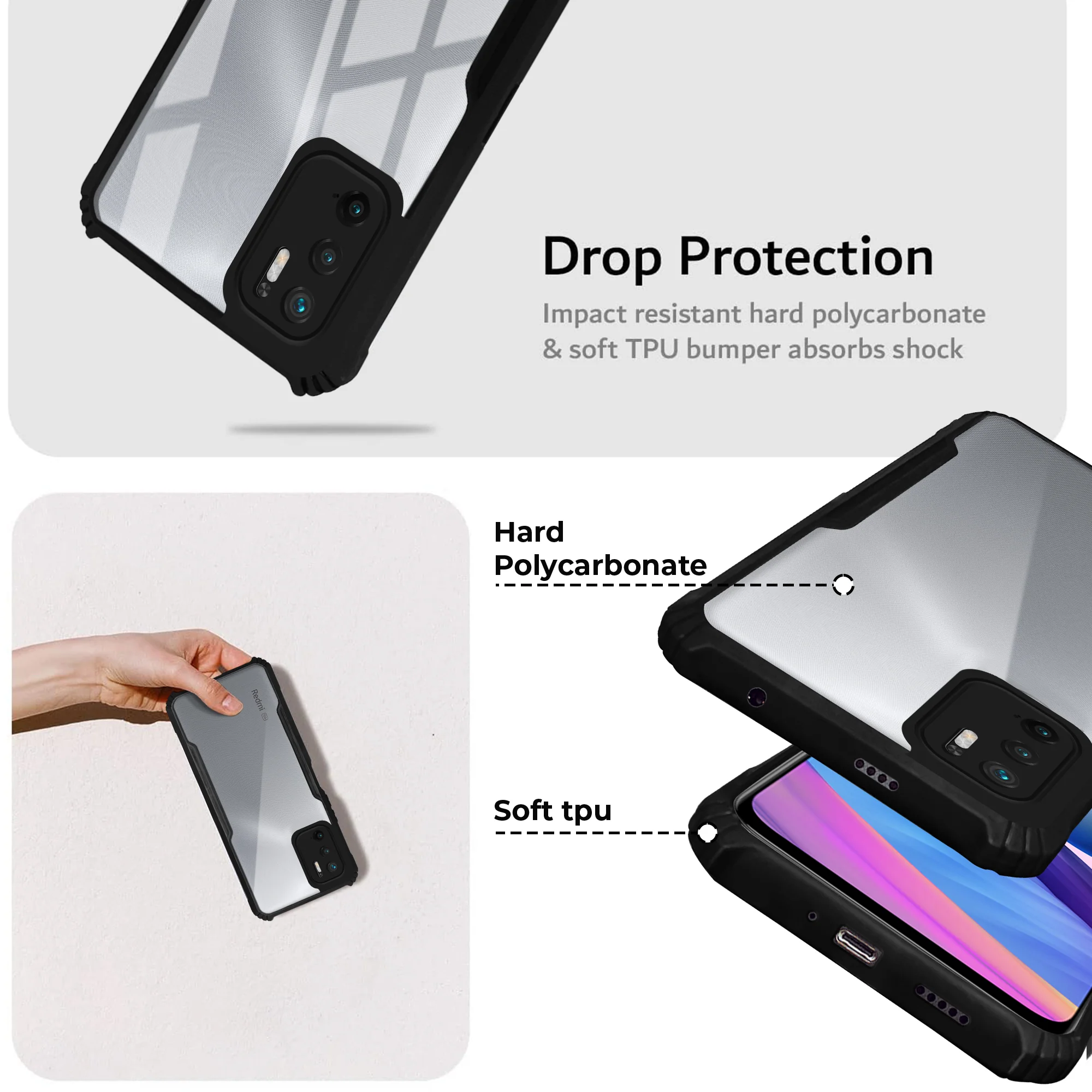 Premium Acrylic Transparent Back Cover for Redmi Note 10 5G - Image 4