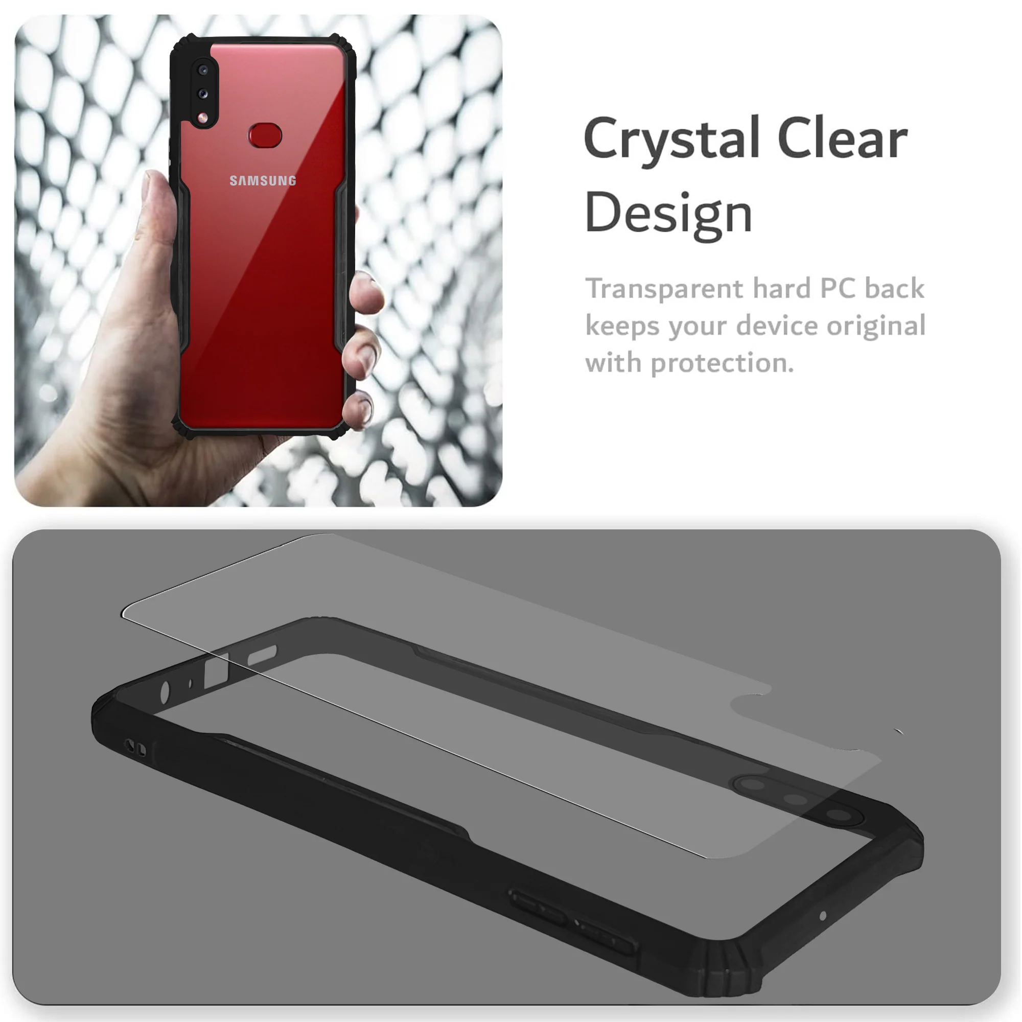 Premium Acrylic Transparent Back Cover for Samsung A10s - Image 5