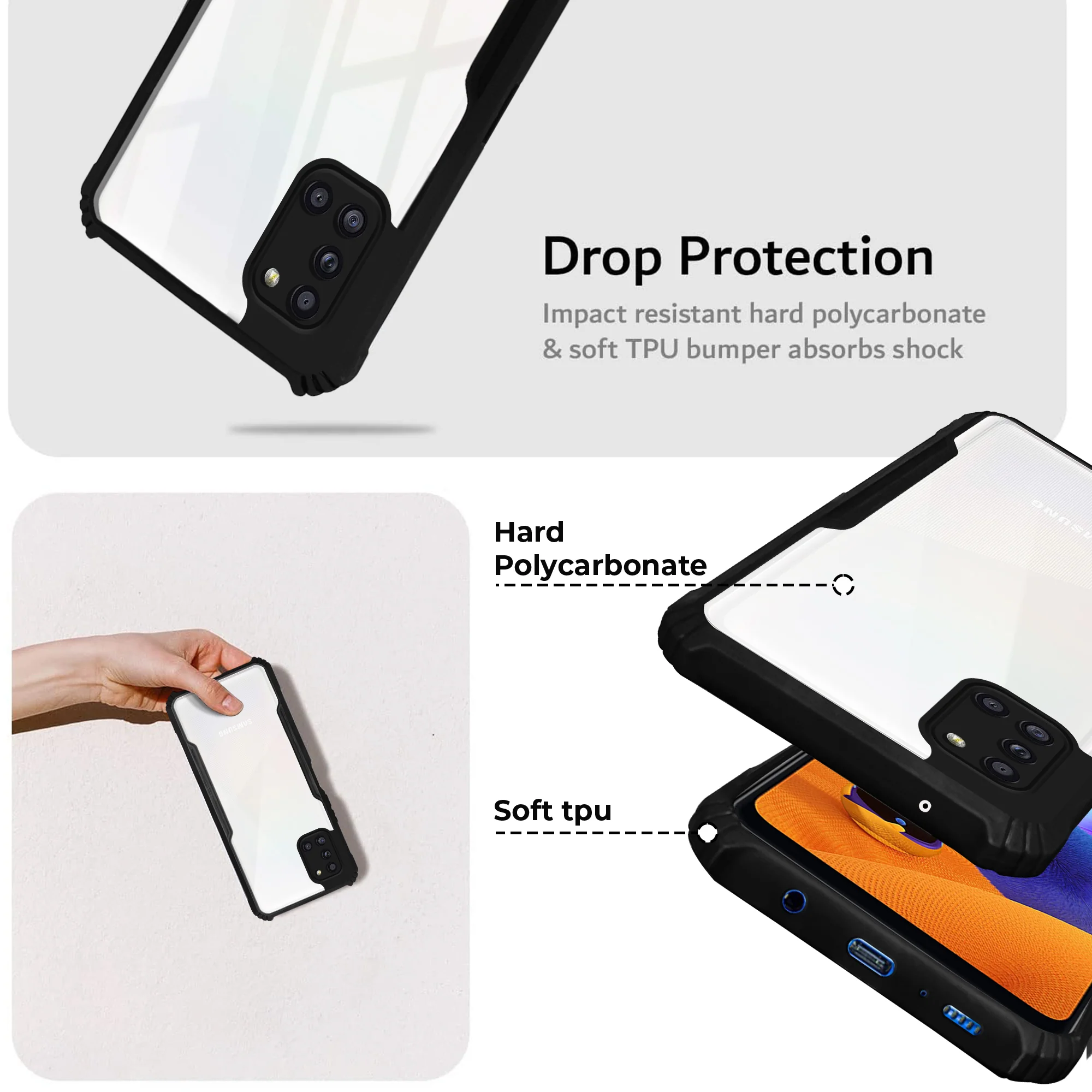 Premium Acrylic Transparent Back Cover for Samsung  A31 - Image 4