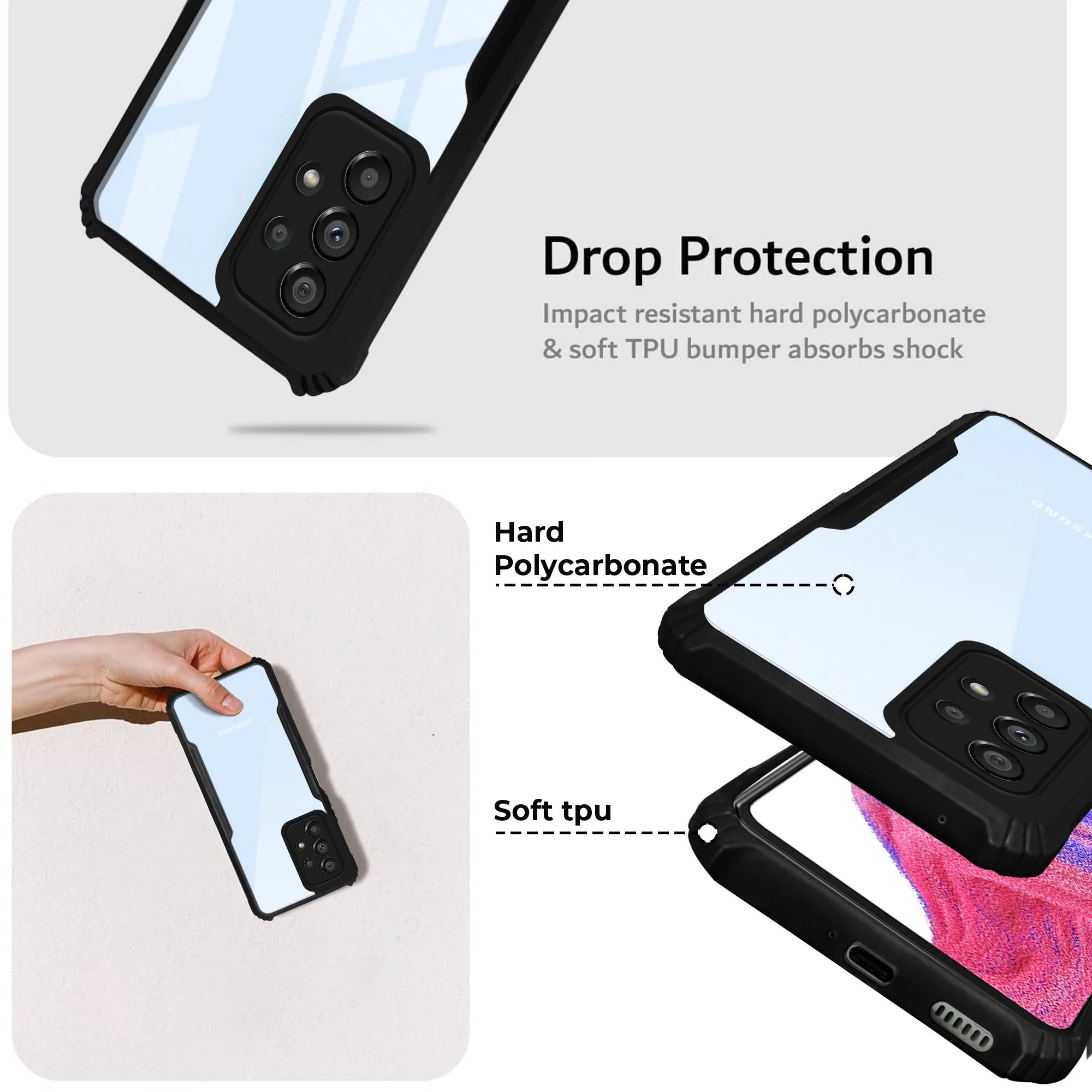 Premium Acrylic Transparent Back Cover for Samsung A53 5G - Image 2