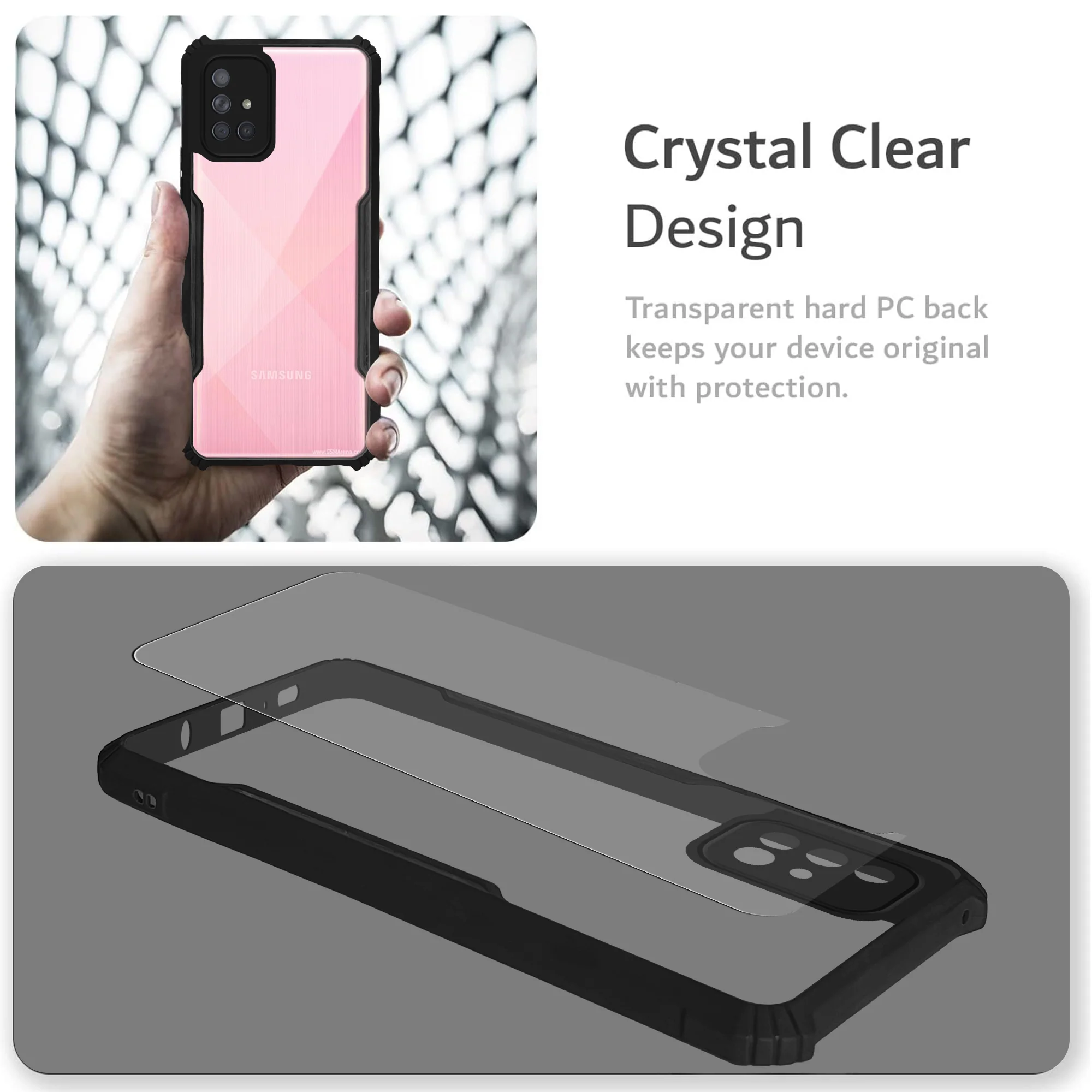 Premium Acrylic Transparent Back Cover for Samsung  A71 - Image 4