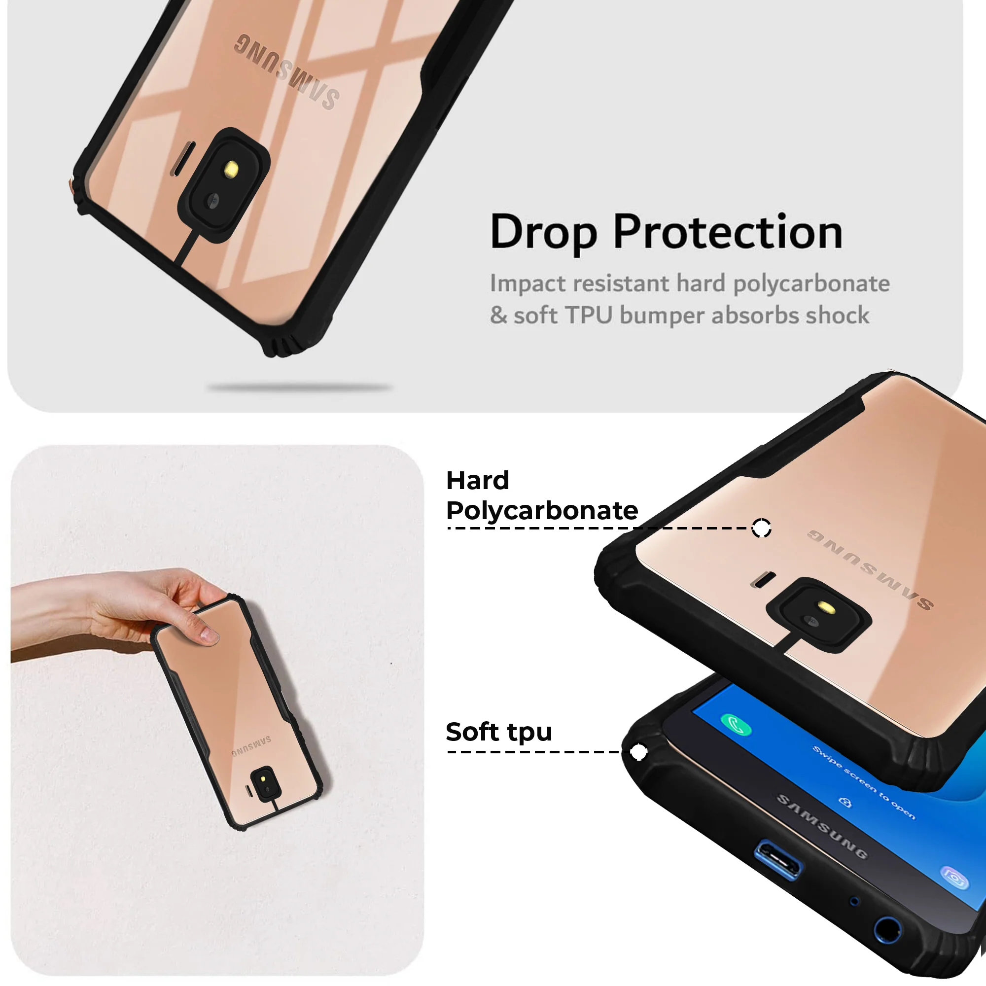 Premium Acrylic Transparent Back Cover for Samsung  J2 Core - Image 4