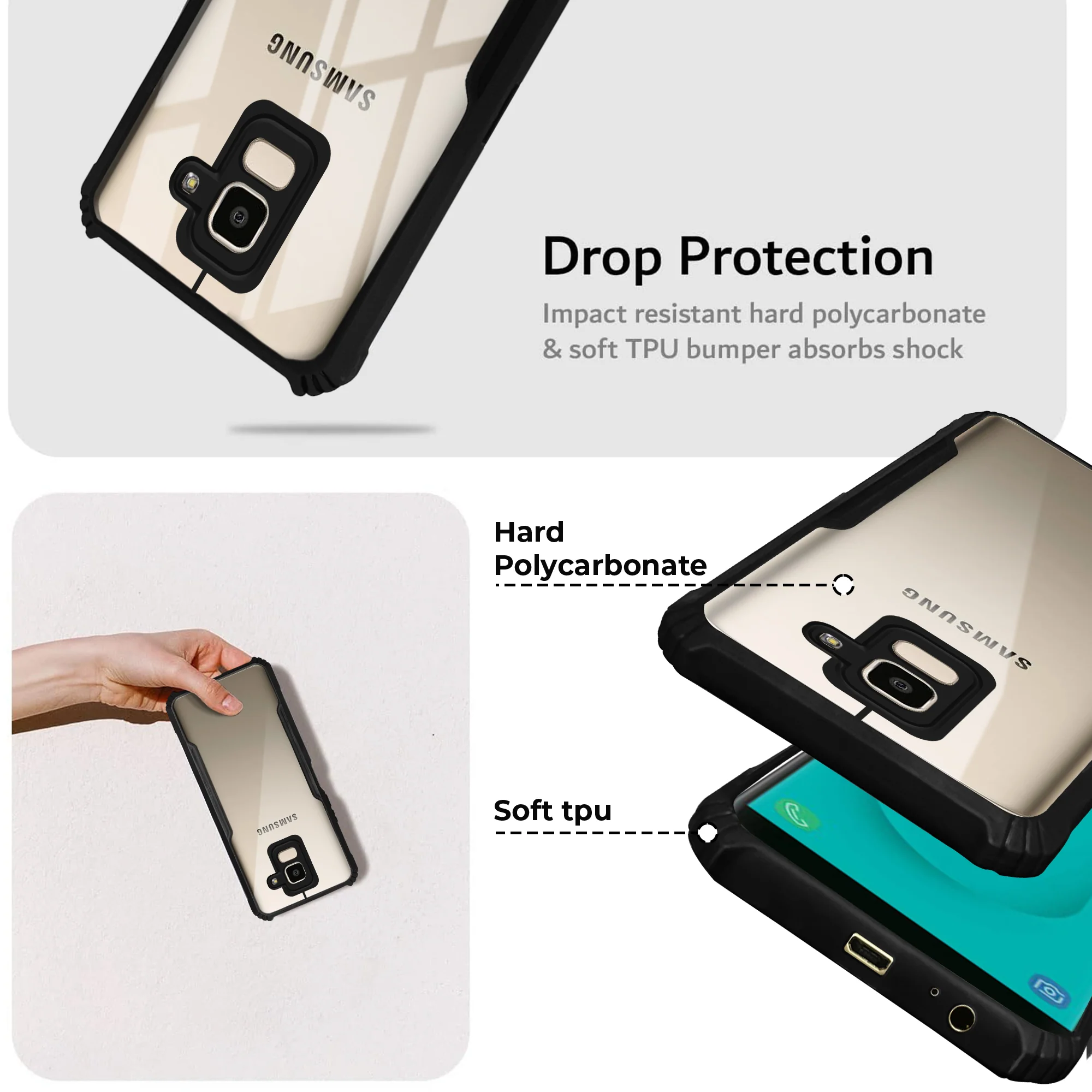 Premium Acrylic Transparent Back Cover for Samsung J6 - Image 2