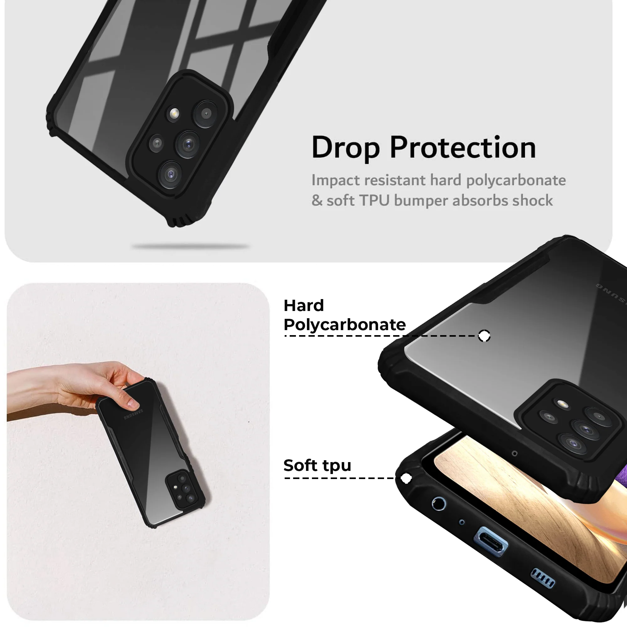 Premium Acrylic Transparent Back Cover for Samsung M32 5G - Image 3
