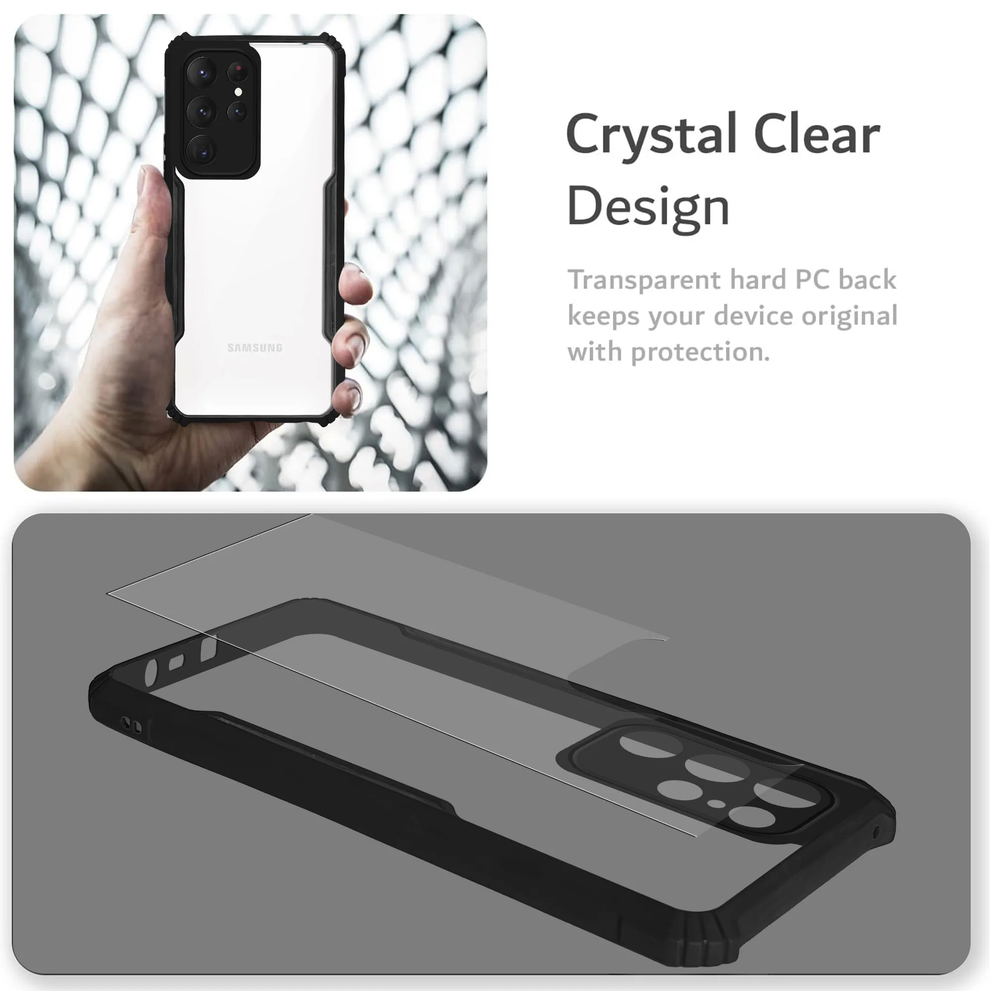 Premium Acrylic Transparent Back Cover for Samsung S22 Ultra 5G - Image 5