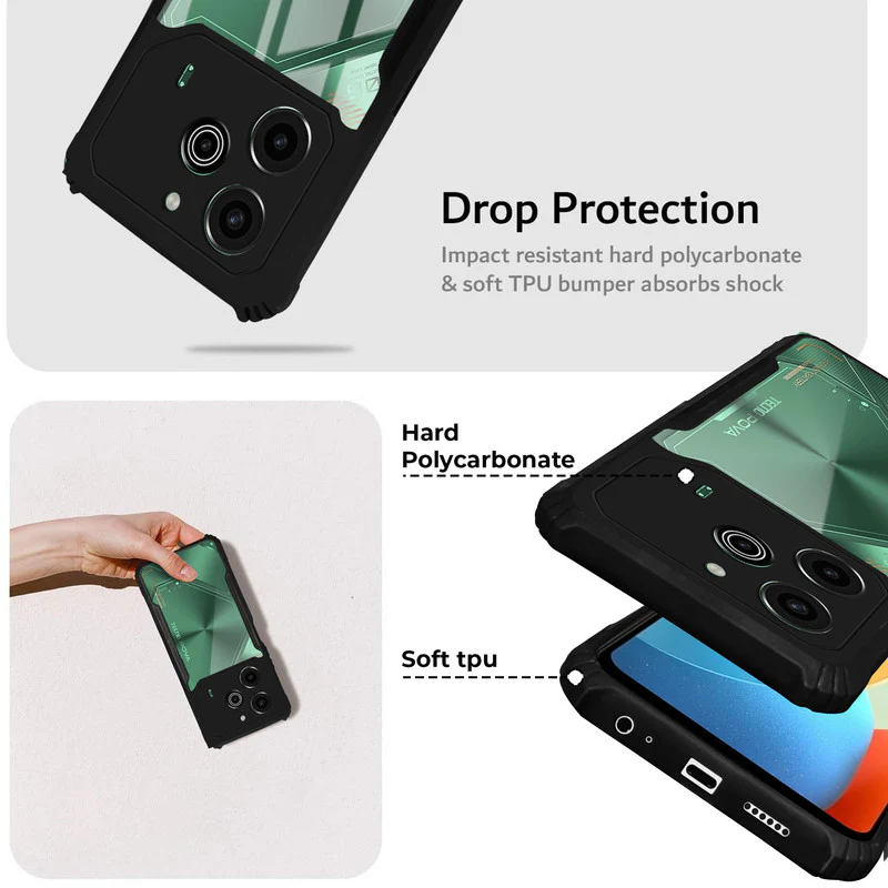 Premium Acrylic Transparent Back Cover for Tecno Pova 6 Neo - Image 2