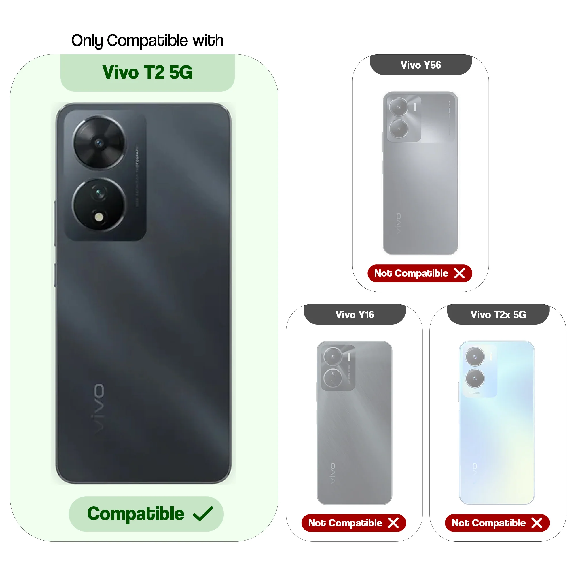 Premium Acrylic Transparent Back Cover for Vivo T2 5G - Image 2