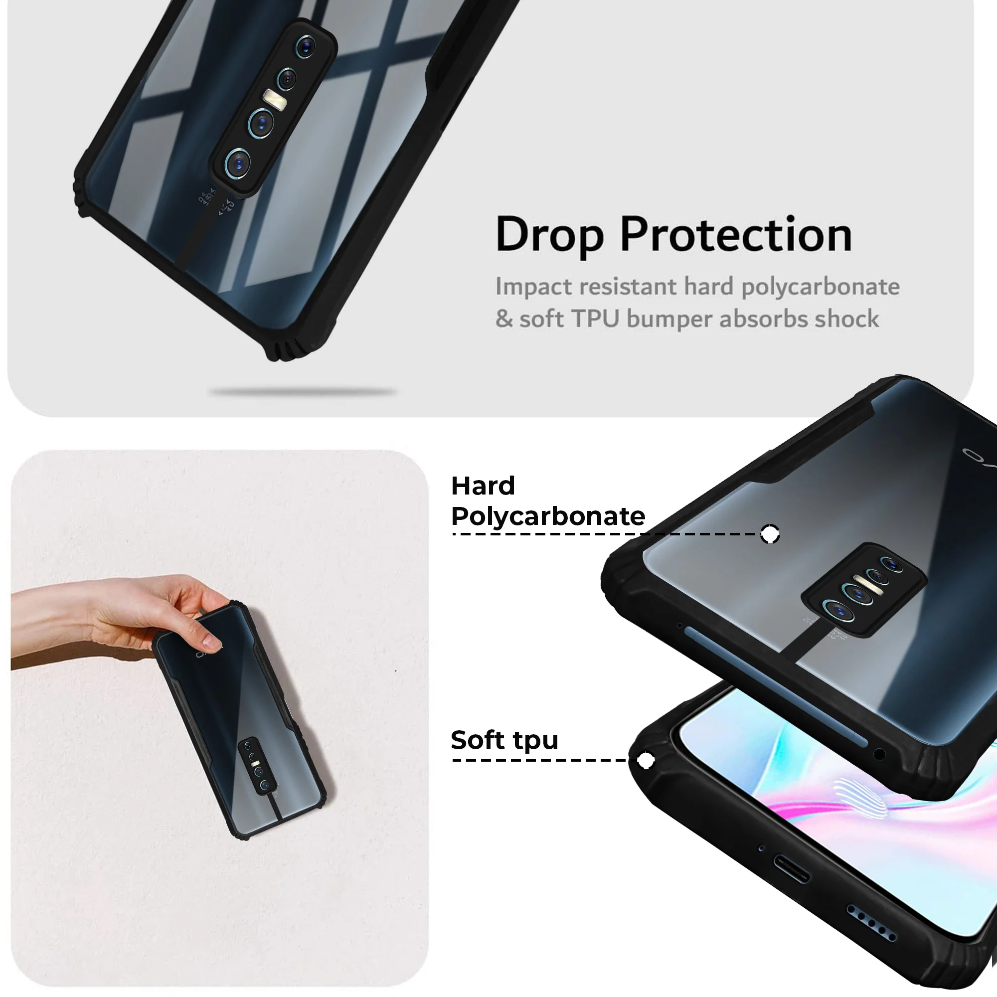 Premium Acrylic Transparent Back Cover for Vivo V17 Pro - Image 4