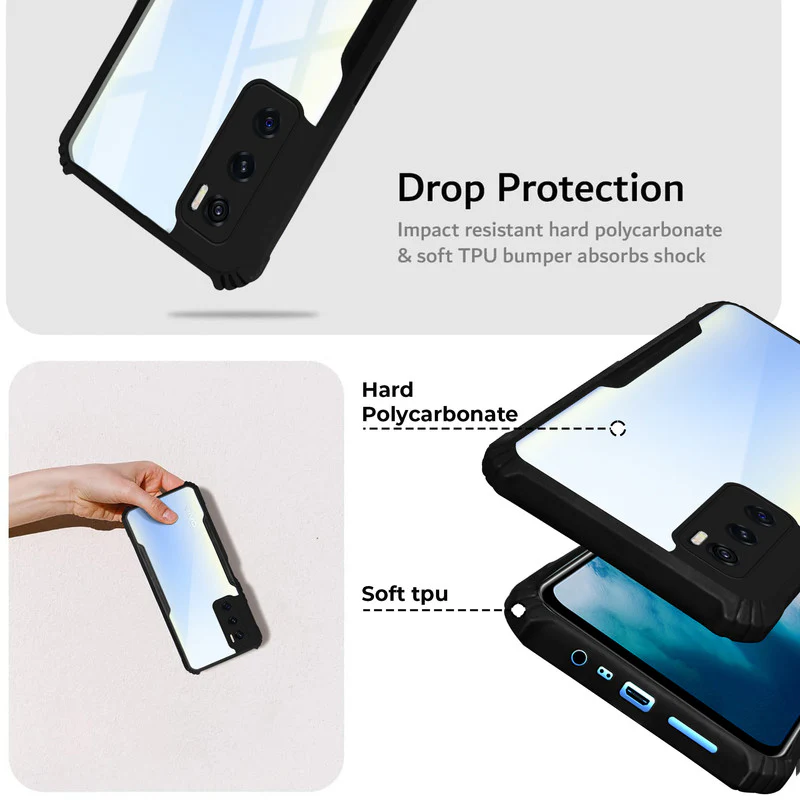 Premium Acrylic Transparent Back Cover for Vivo V20 SE - Image 3
