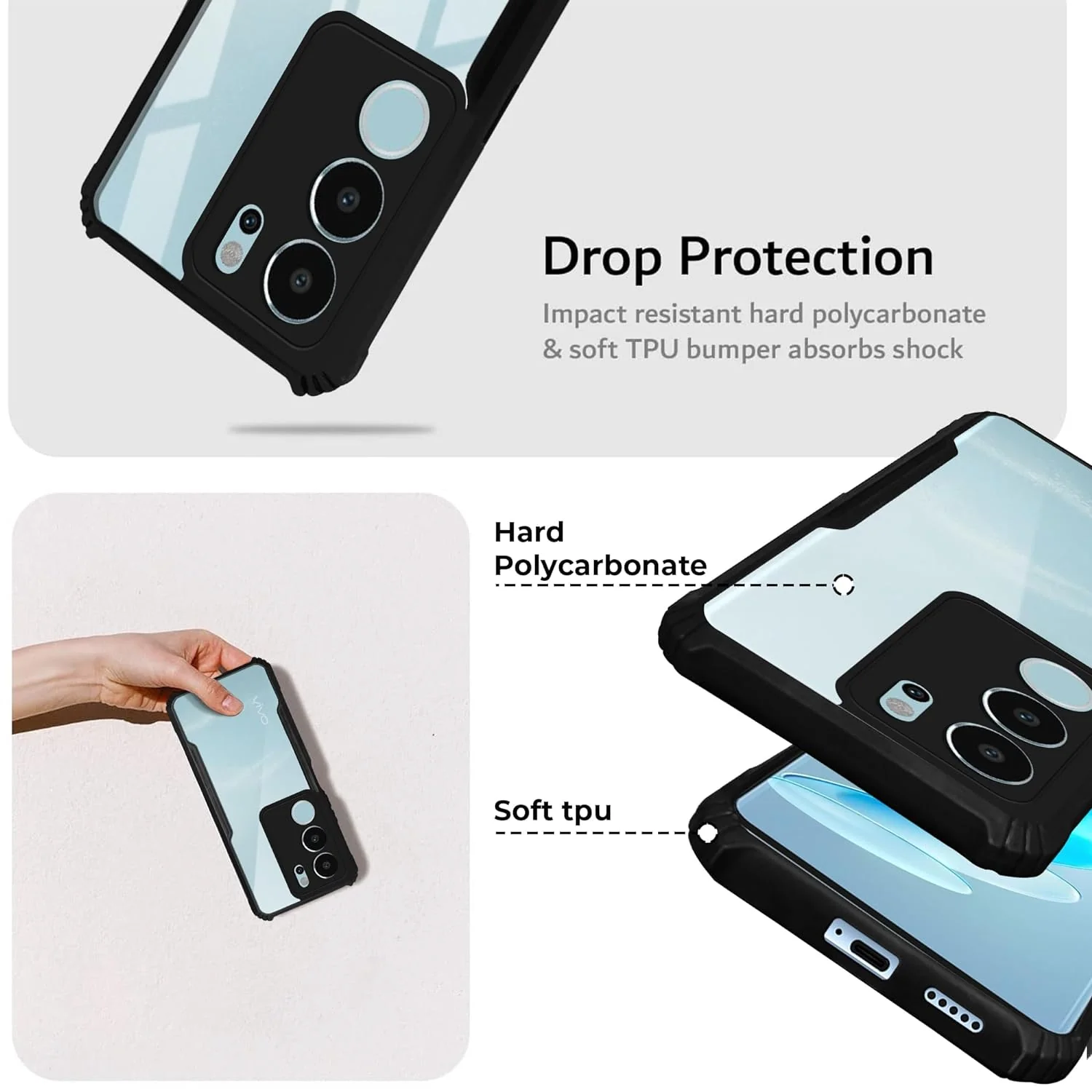Premium Acrylic Transparent Back Cover for Vivo V29 5G - Image 4