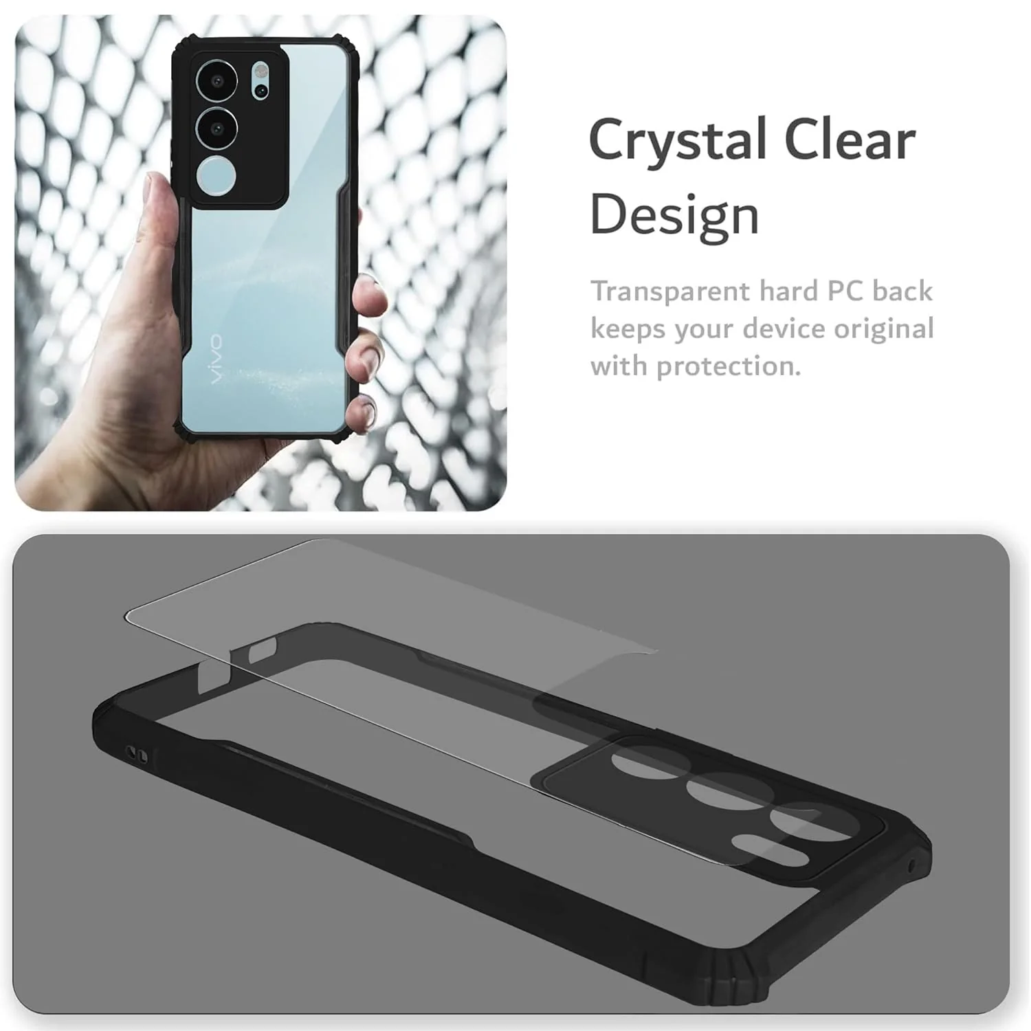 Premium Acrylic Transparent Back Cover for Vivo V29 5G - Image 5