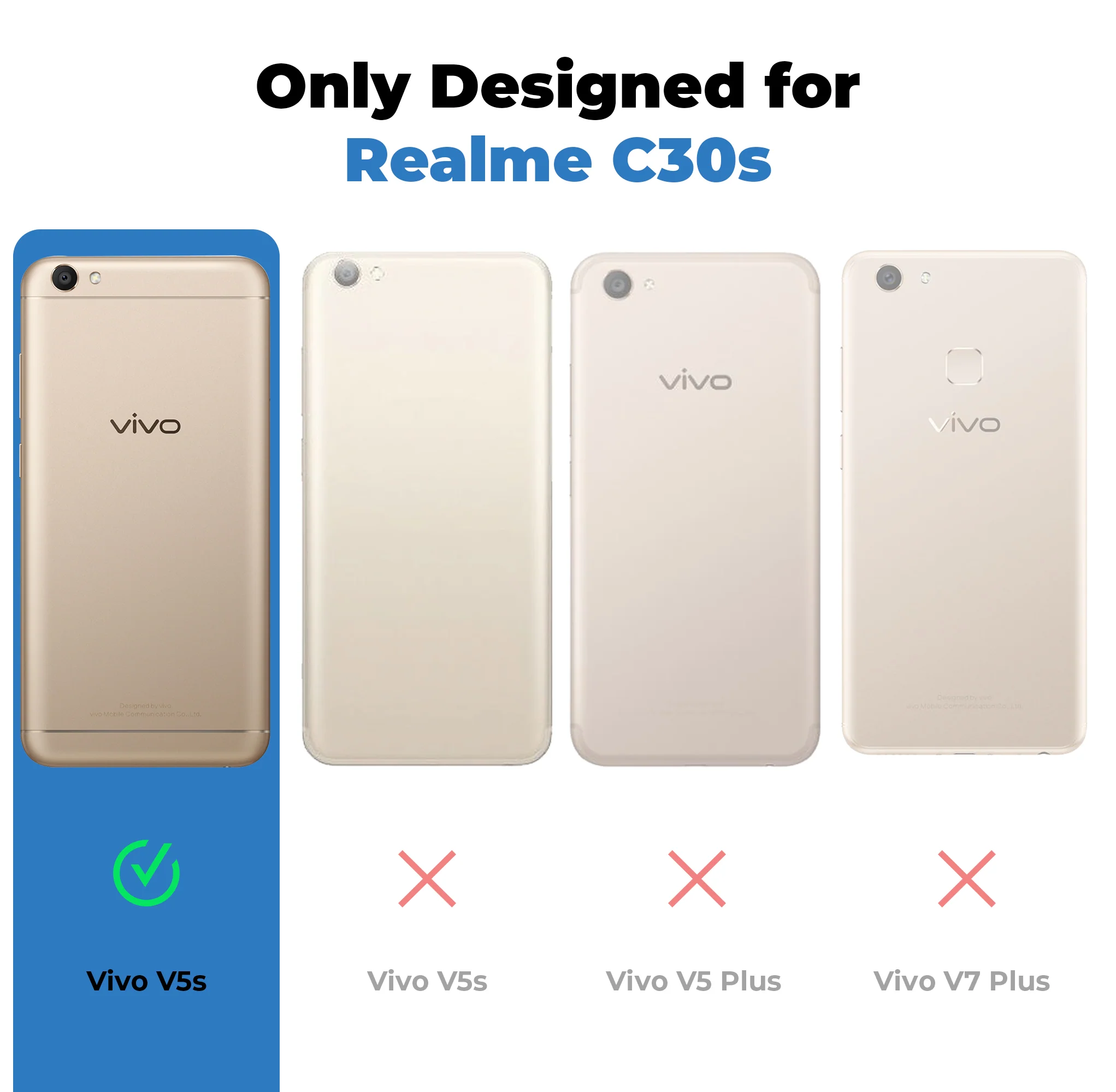Premium Acrylic Transparent Back Cover for Vivo V5 - Image 2