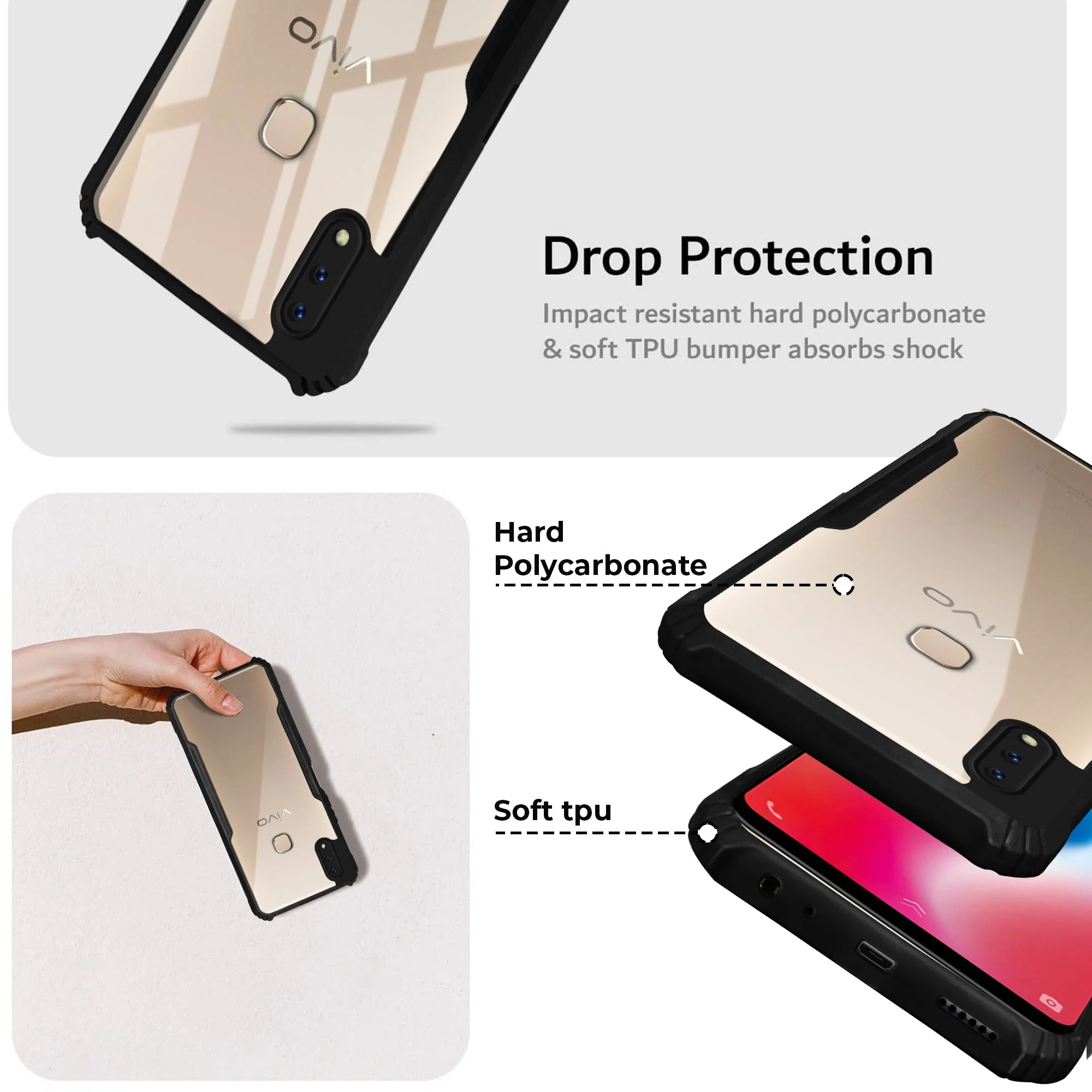 Premium Acrylic Transparent Back Cover for Vivo V9 - Image 4