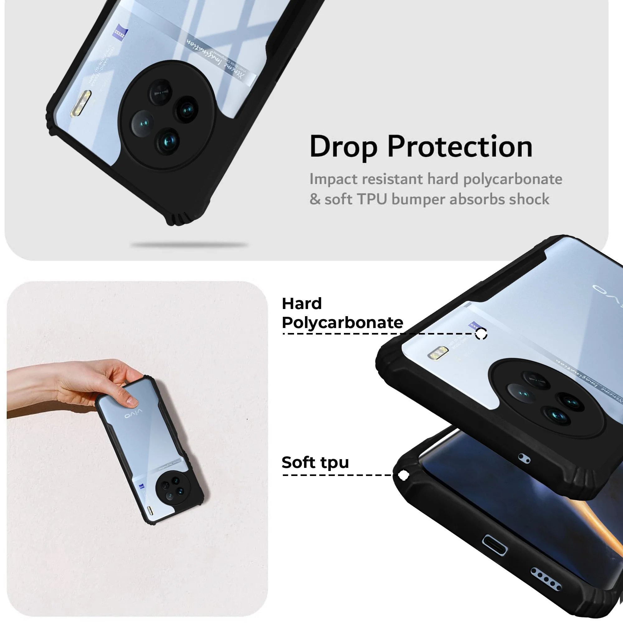 Premium Acrylic Transparent Back Cover for Vivo X90 5G - Image 4
