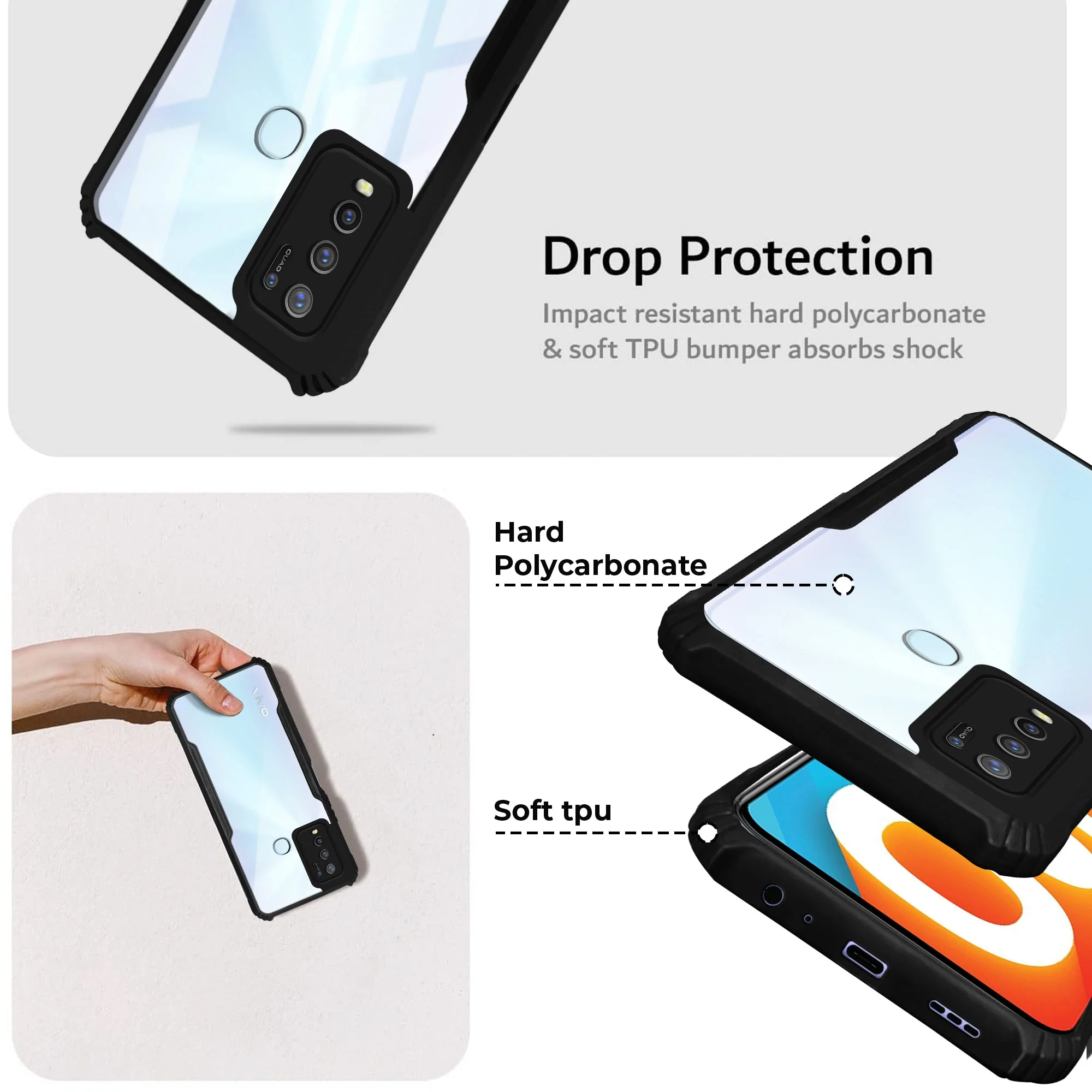 Premium Acrylic Transparent Back Cover for Vivo Y30 - Image 4