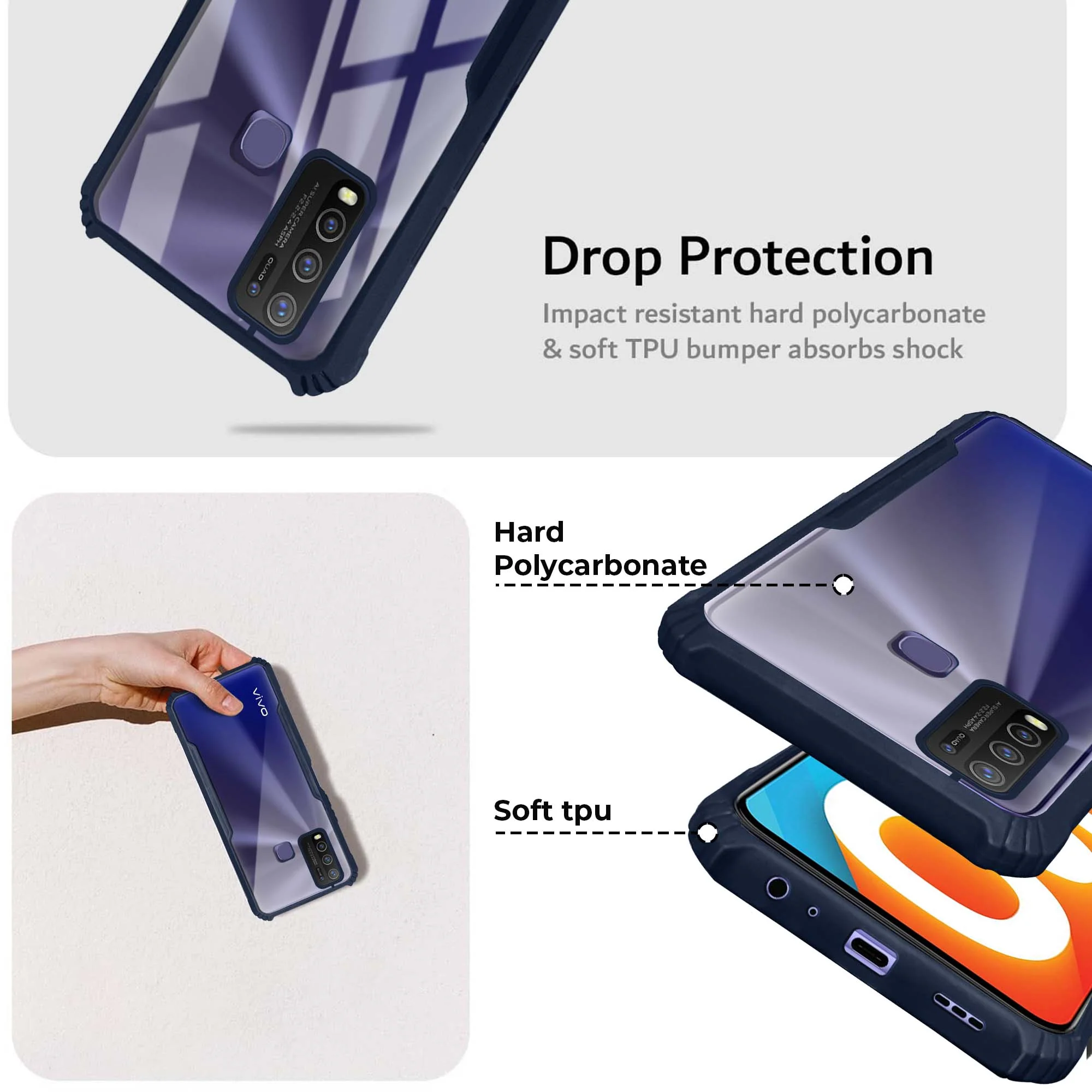 Premium Acrylic Transparent Back Cover for Vivo Y50 - Image 11