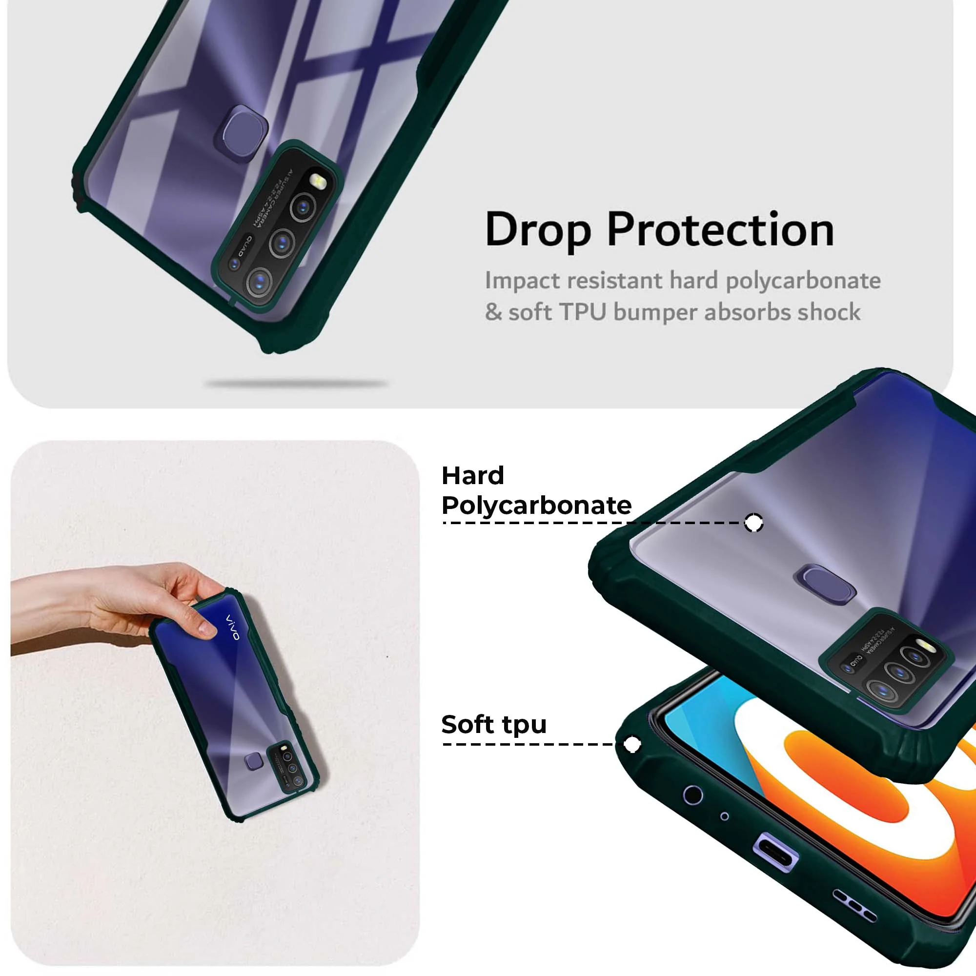 Premium Acrylic Transparent Back Cover for Vivo Y50 - Image 17