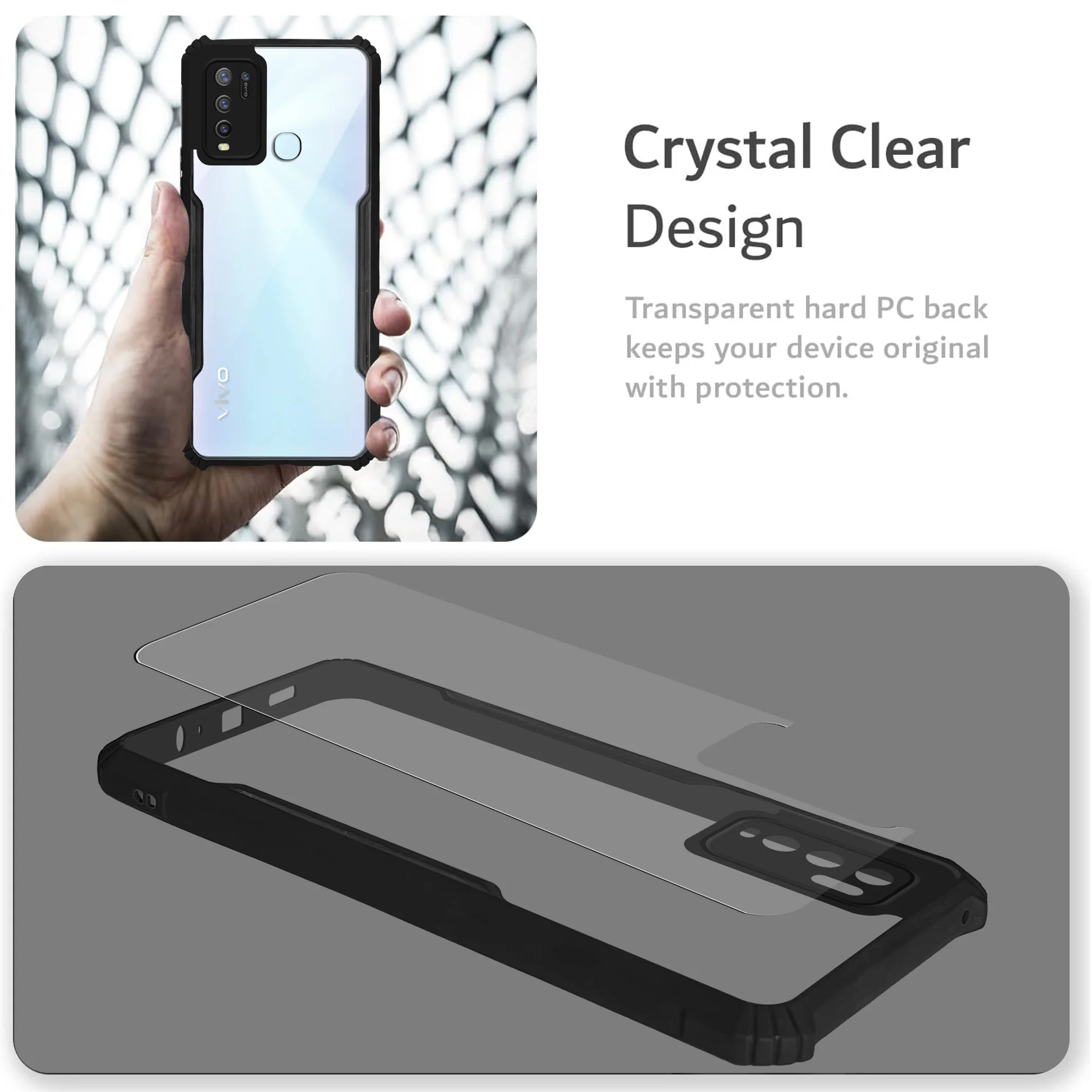 Premium Acrylic Transparent Back Cover for Vivo Y50 - Image 5