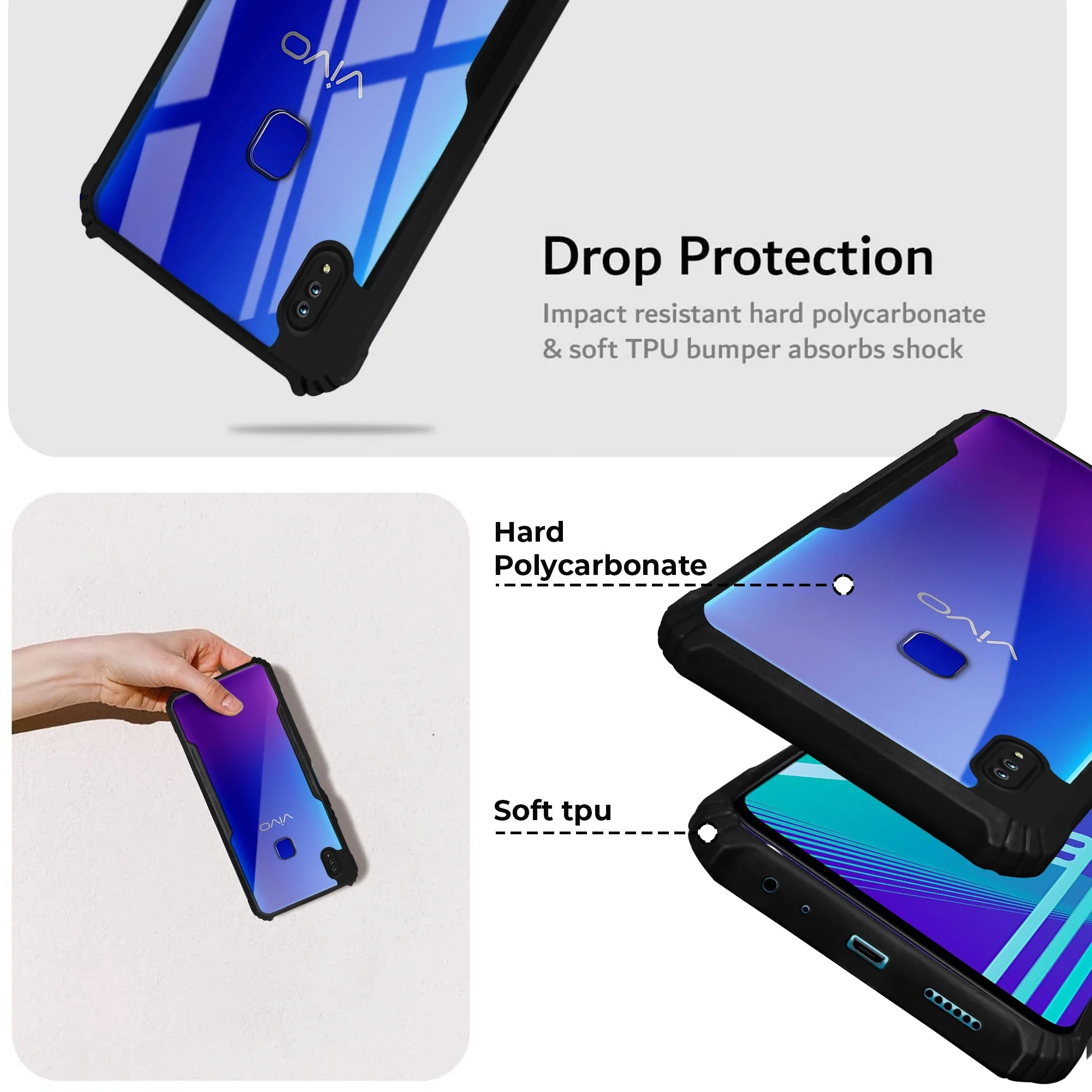 Premium Acrylic Transparent Back Cover for Vivo Y95 - Image 4