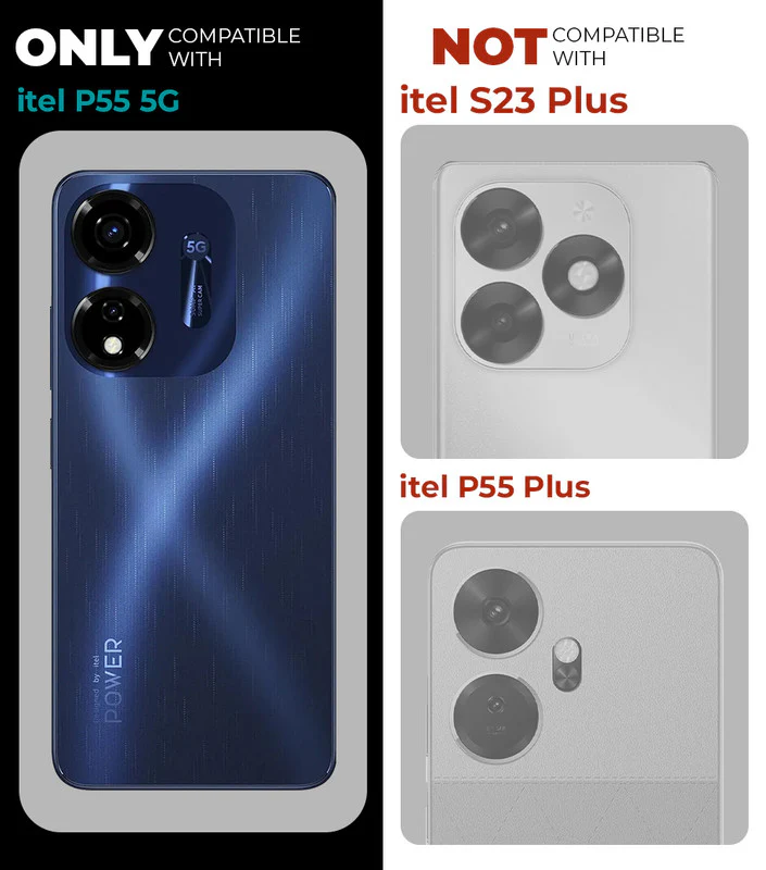 Premium Acrylic Transparent Case with Matte Ring Holder Kickstand Back Cover for Itel P55 - Image 2