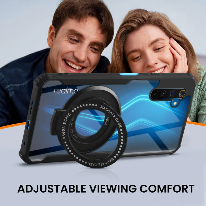 Premium Acrylic Transparent Case with Matte Ring Holder Kickstand Back Cover for Realme 6 Pro - Image 5