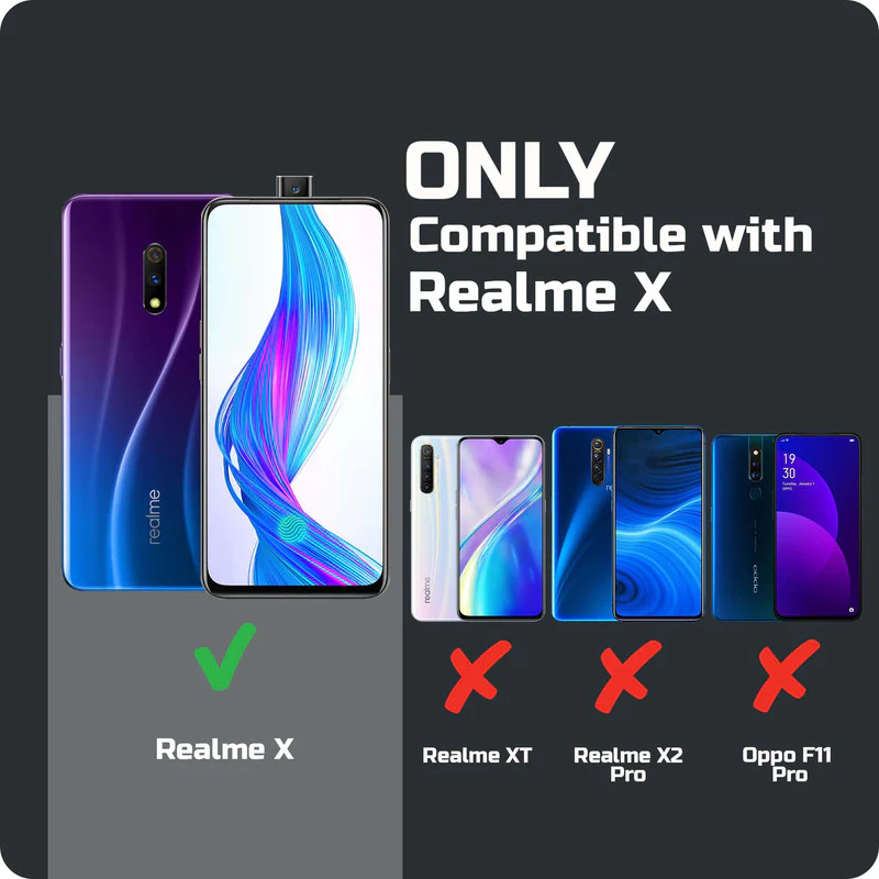 Premium Acrylic Transparent Case with Matte Ring Holder Kickstand Back Cover for Realme X - Image 2