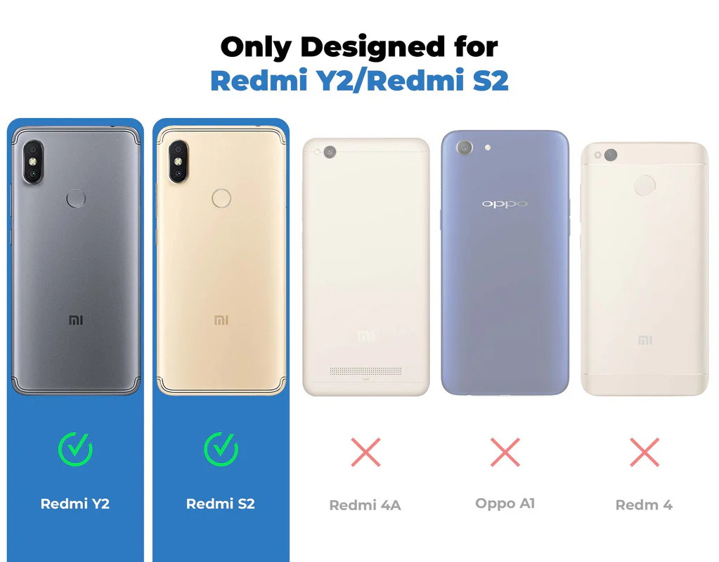 Premium Acrylic Transparent Case with Matte Ring Holder Kickstand Back Cover for Redmi Y2 - Image 2
