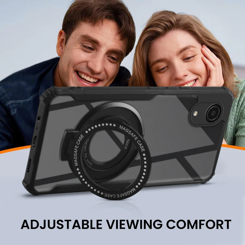 Premium Acrylic Transparent Case with Matte Ring Holder Kickstand Back Cover for Samsung A03 Core - Image 5