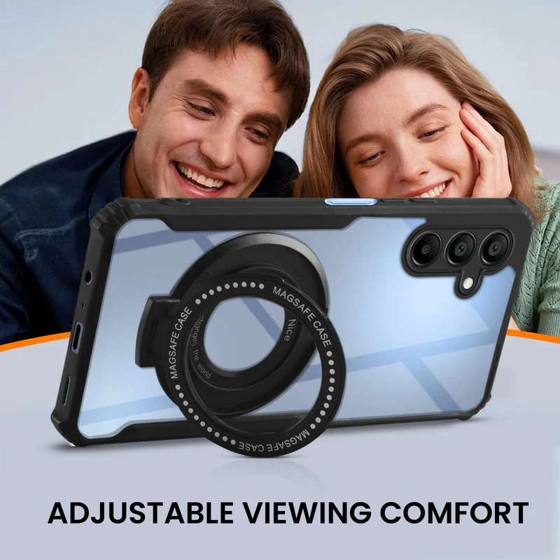 Premium Acrylic Transparent Case with Matte Ring Holder Kickstand Back Cover for Samsung A15 5G - Image 5