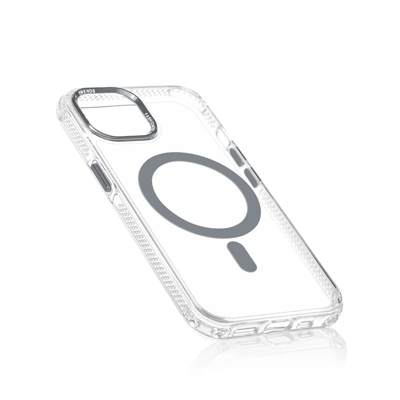 Premium Crystal Clear Hard Back Case For Apple iPhone 15 with Strong Wireless Charging Support Magnet & Colored Metal finish Ring Camera Protection - Image 17