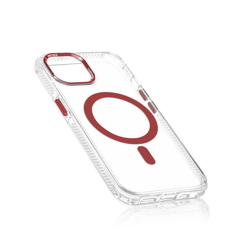 Premium Crystal Clear Hard Back Case For Apple iPhone 15 with Strong Wireless Charging Support Magnet & Colored Metal finish Ring Camera Protection - Image 29
